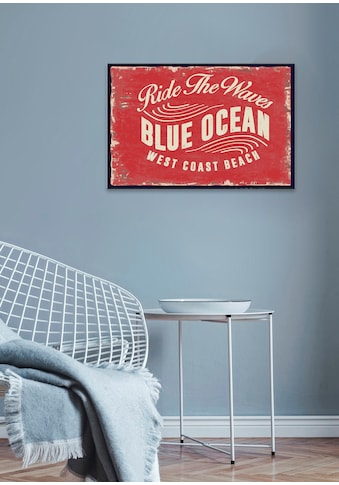 queence Metallbild »Blue Ocean« (1 St.) Stahls...