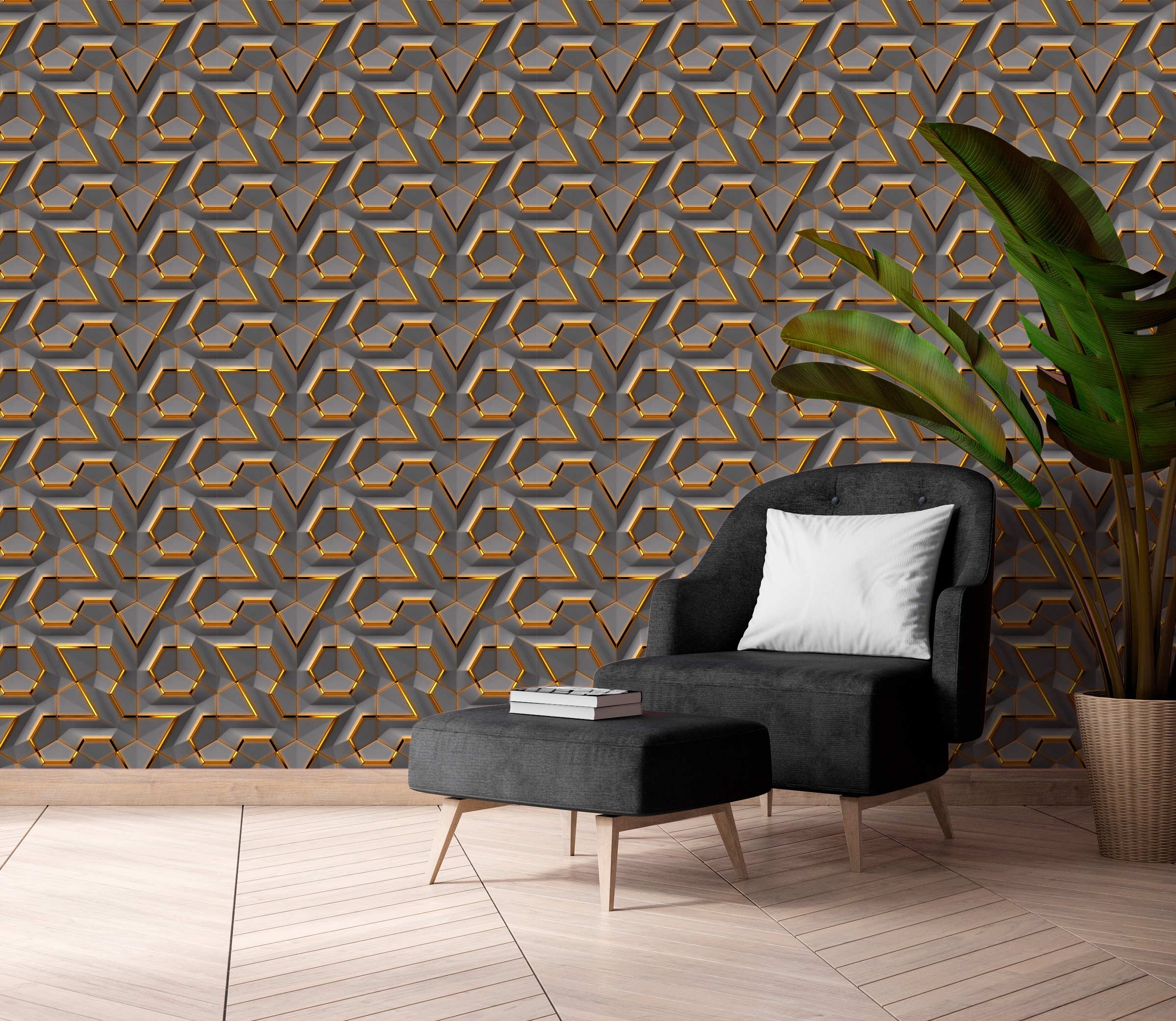 queence Vinyltapete »Miley«, gemustert-Farbverlauf-bedruckt-abstrakt, 90x250cm, selbstklebend, kinderleichte Anbringung, Sticker
