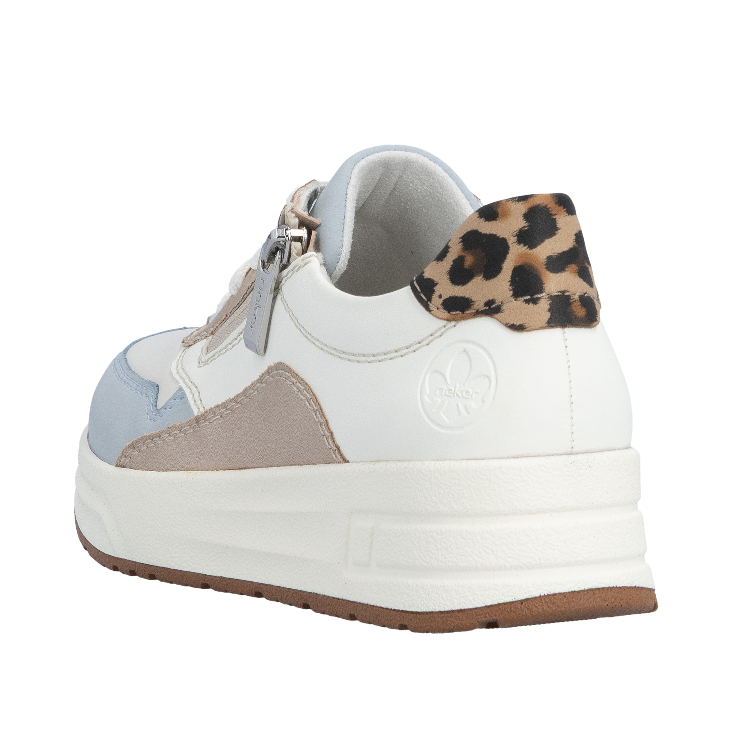 Rieker Platform Sneaker White/Leopard 39 7