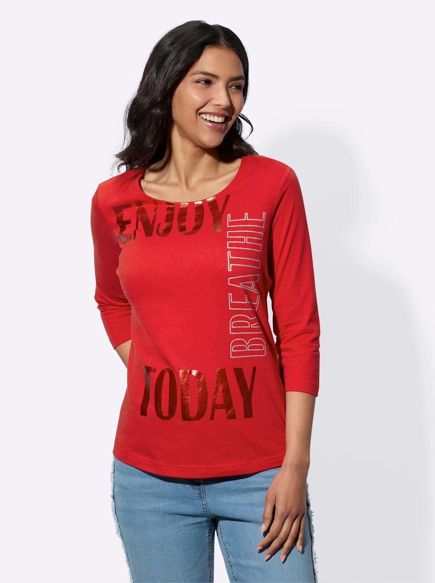 Classic Basics Rundhalsshirt "3/4-Arm-Shirt", (1 tlg.) günstig online kaufen