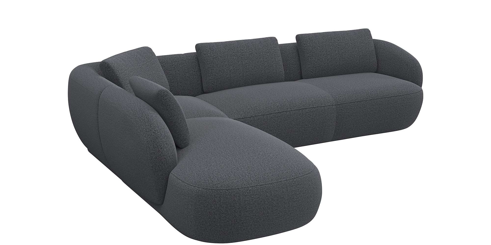FLEXLUX Ecksofa "Torino, rund, L-Form, Sofa-Ecke mit Ottomane", Modernes, o günstig online kaufen