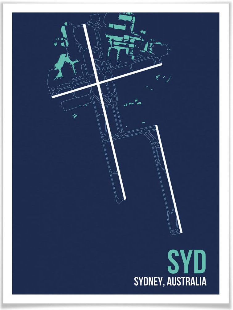 Wall-Art Poster »Wandbild SYD Sydney«, bestellen Grundriss, Wandbild, BAUR | Bild, Poster, St.), Wandposter (1 Grundriss