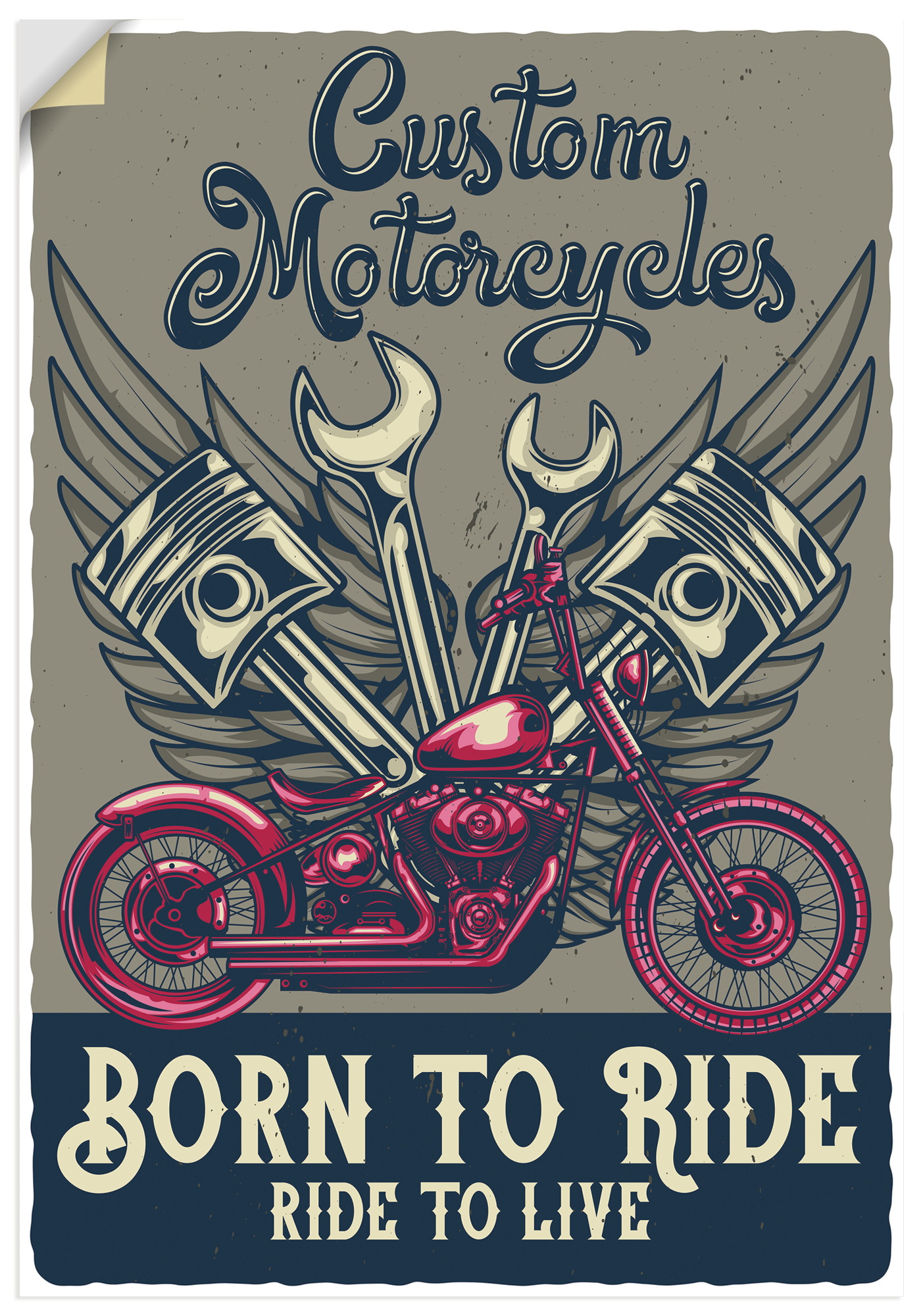 Artland Wandbild "Born to ride" 1 Stk. tlg. als Alubild, Leinwandbild, Poster, Wandaufkleber in verschied. Größen