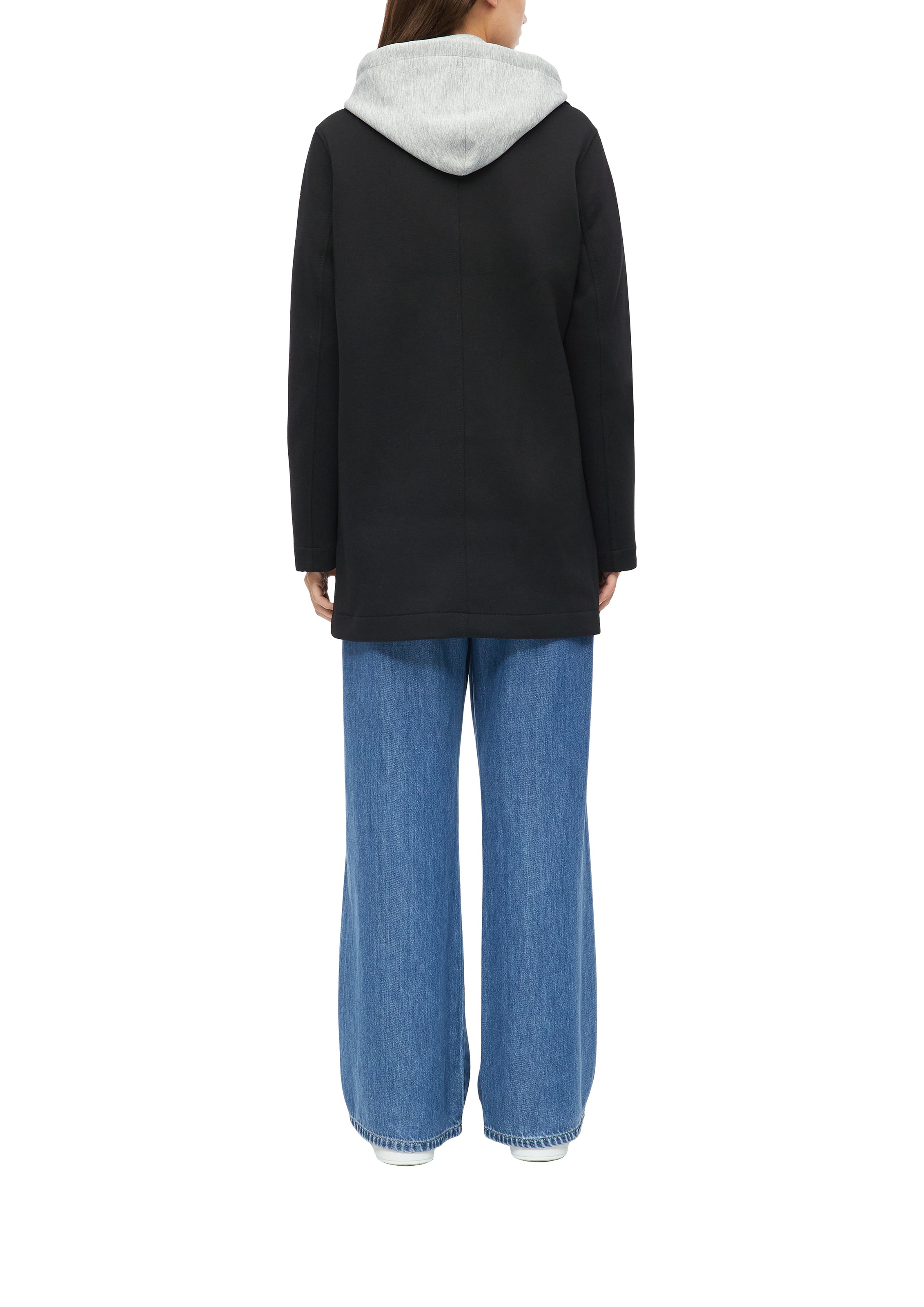 s.Oliver Kapuzenfleecejacke mit Kapuze Wintermantel im Doppellayer-Look / Kapuzen-Inlay