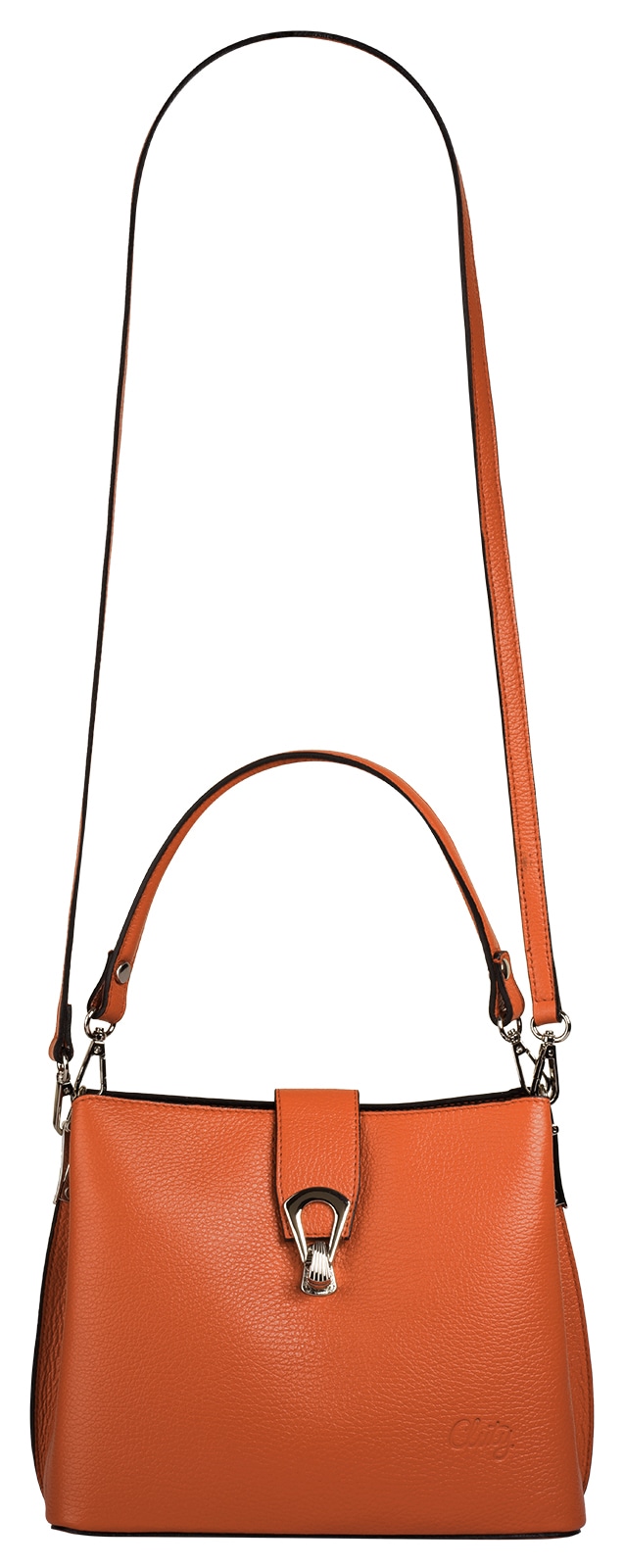 Cluty Umhängetasche, echt Leder, Made in Italy