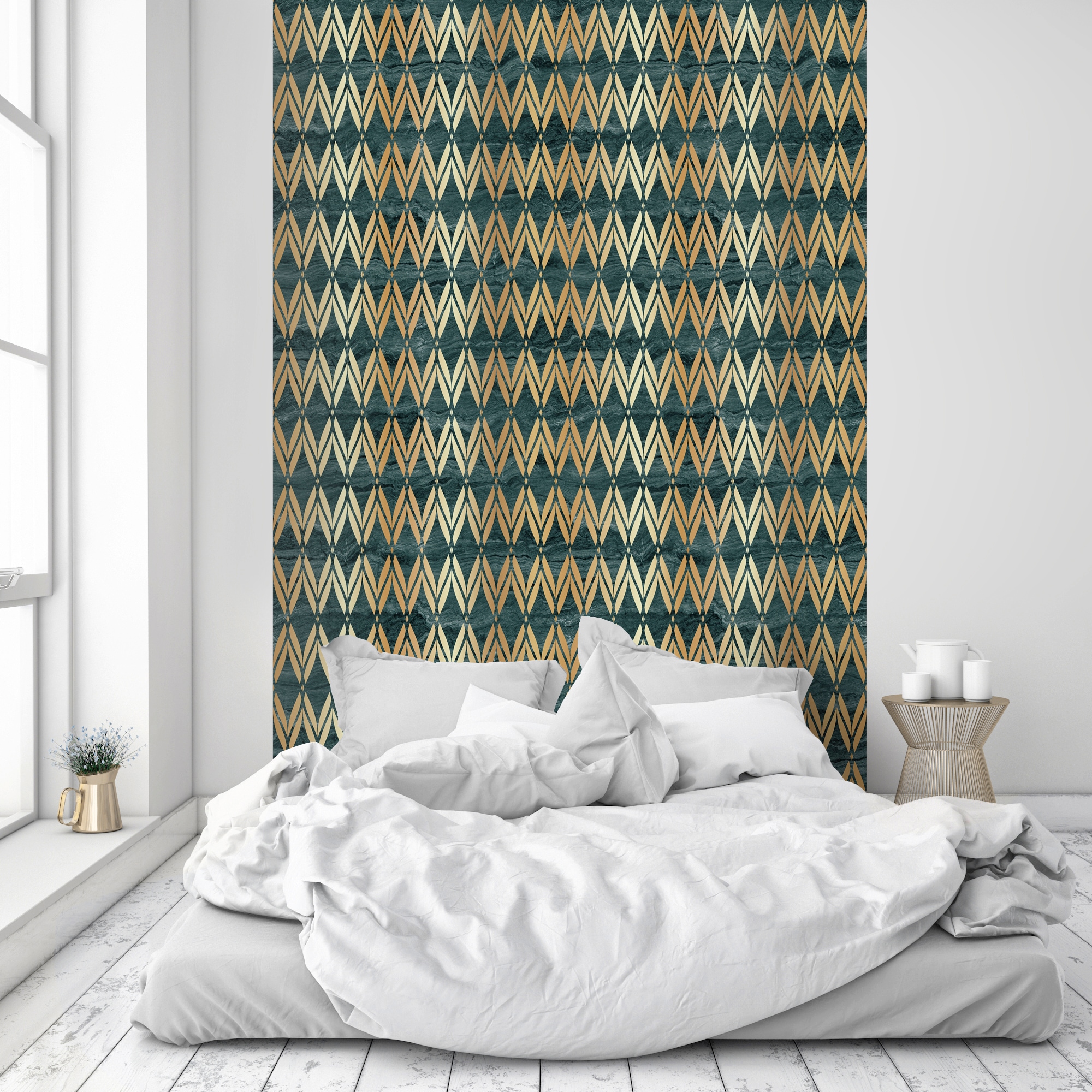 queence Vinyltapete »Mailin«, gemustert-Farbverlauf-bedruckt-abstrakt, 90x250cm, selbstklebend, kinderleichte Anbringung, Sticker