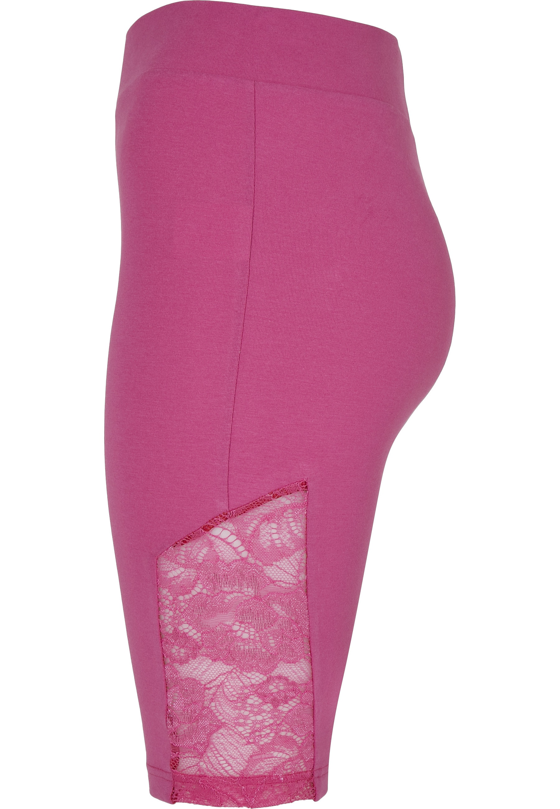 URBAN CLASSICS Radlerhose »Urban Classics Damen Ladies High Waist Lace Inset Cycle Shorts«