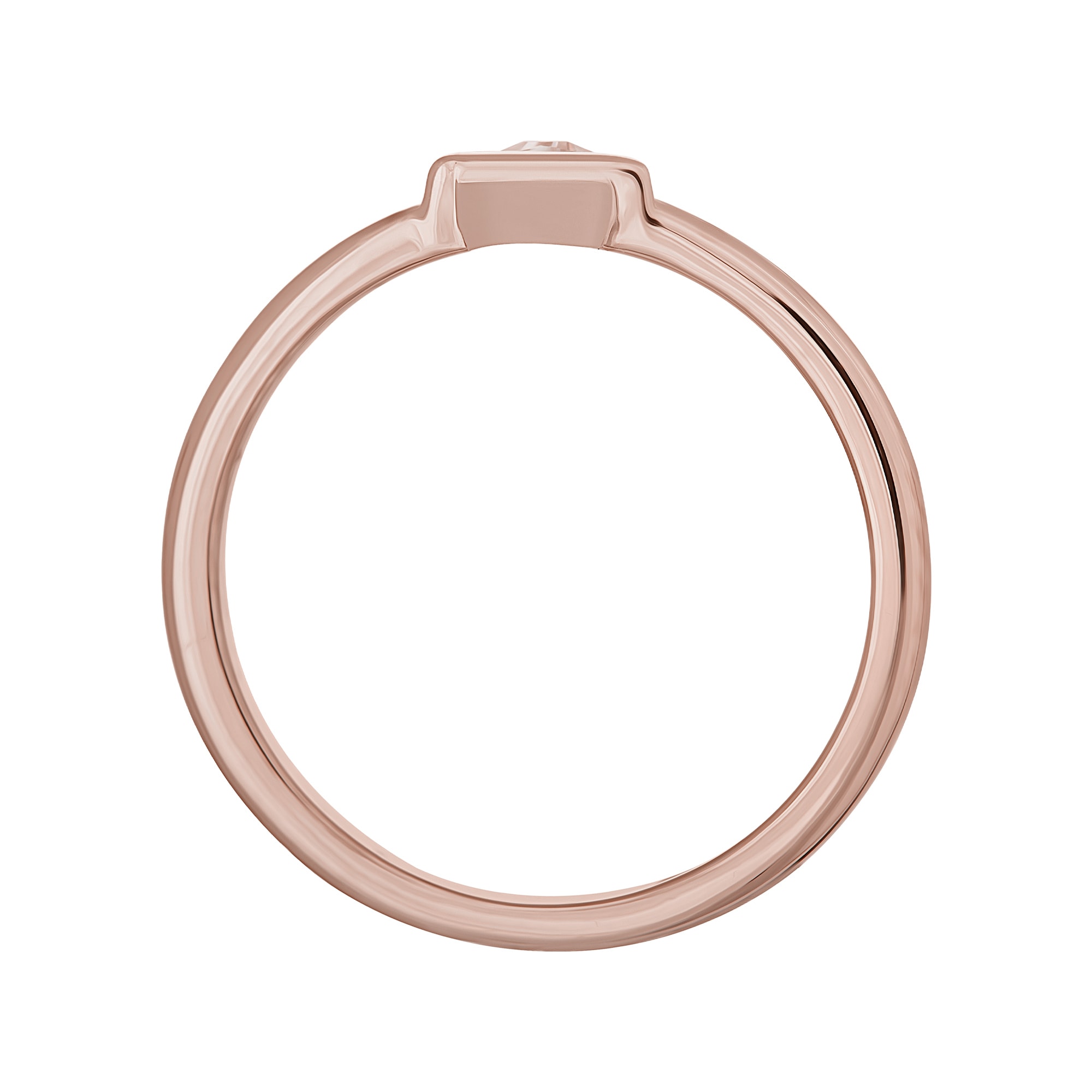 CAÏ Fingerring »925 Silber rosévergoldet mit Zirkonia Dreieck«