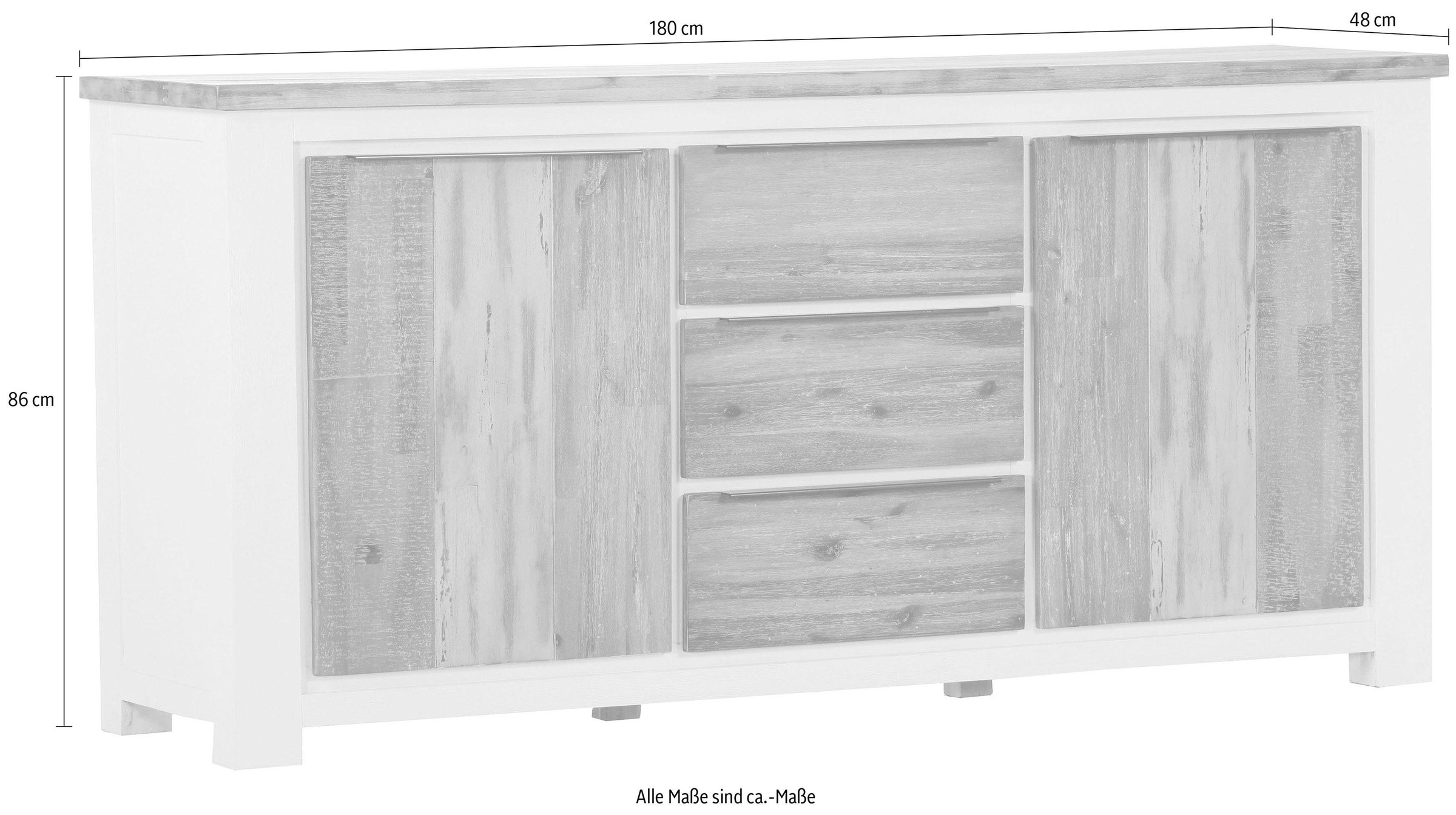 Gutmann Factory Sideboard »Tampa«, Kommode in modernem Vintage Stil, Breite 180 cm