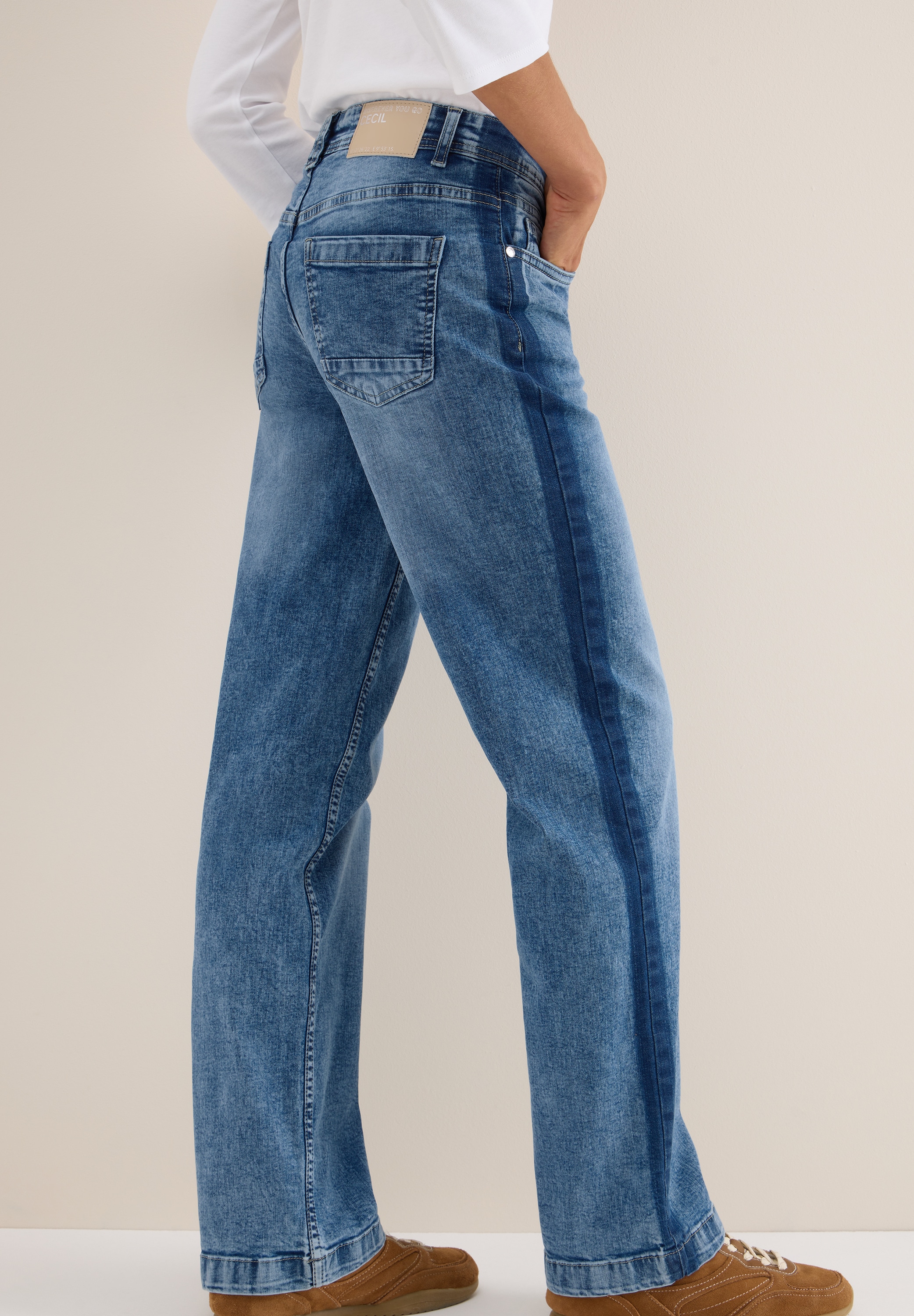 Cecil Straight-Jeans »Style NEELE«, mit Gallonstreifen