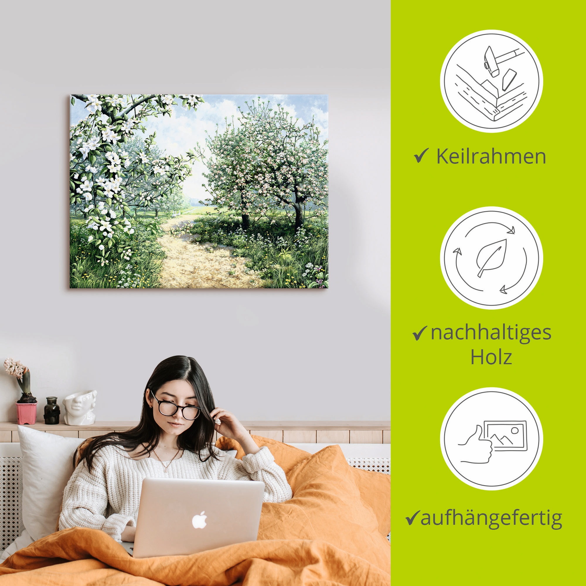 Artland Wandbild »Frühling I«, Vier Jahreszeiten, (1 St.), als Leinwandbild, Poster, Wandaufkleber in verschied. Größen