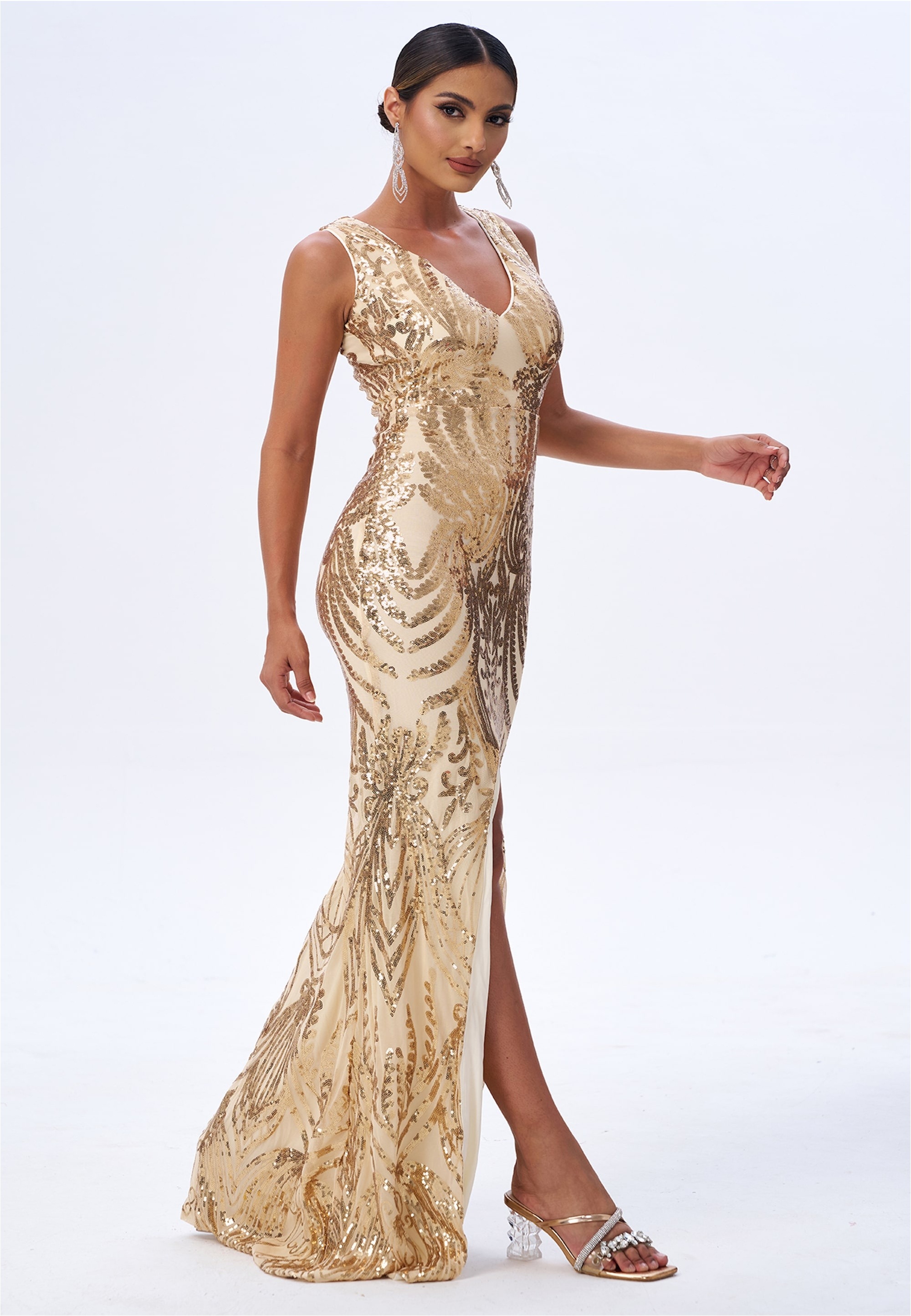 Moda Minx Jerseykleid »ALEALI«, mit glitzernden Ornamenten