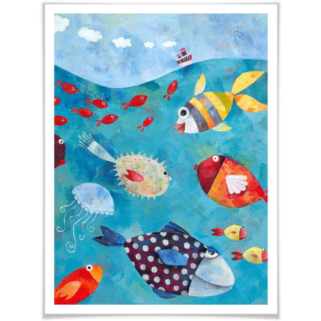 Wall-Art Poster »Märchen Wandbilder Fische im Meer«, Fisch & Meeresfrüchte, (1 St.)