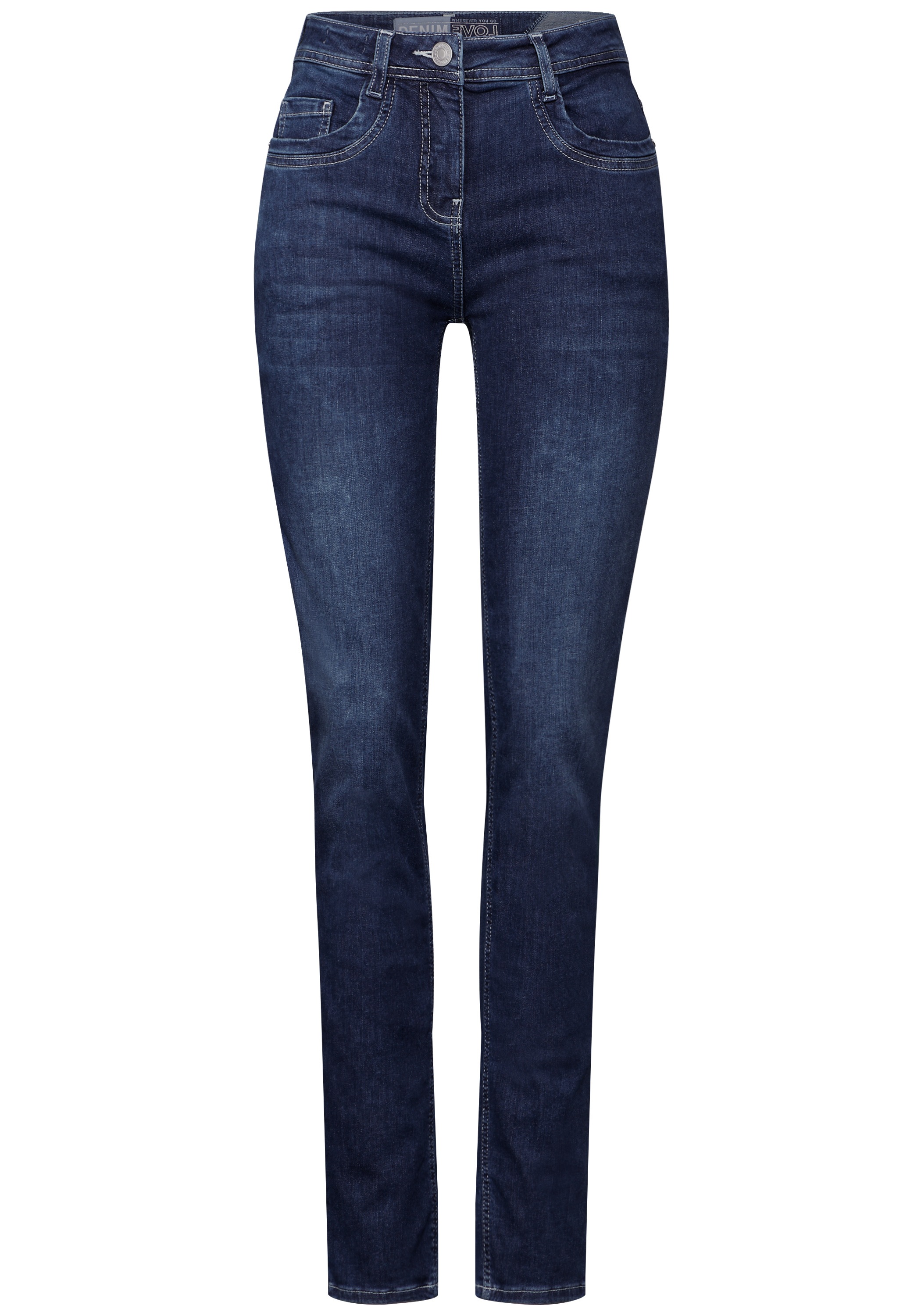 Cecil Slim-fit-Jeans, in dunkelblauer Waschung