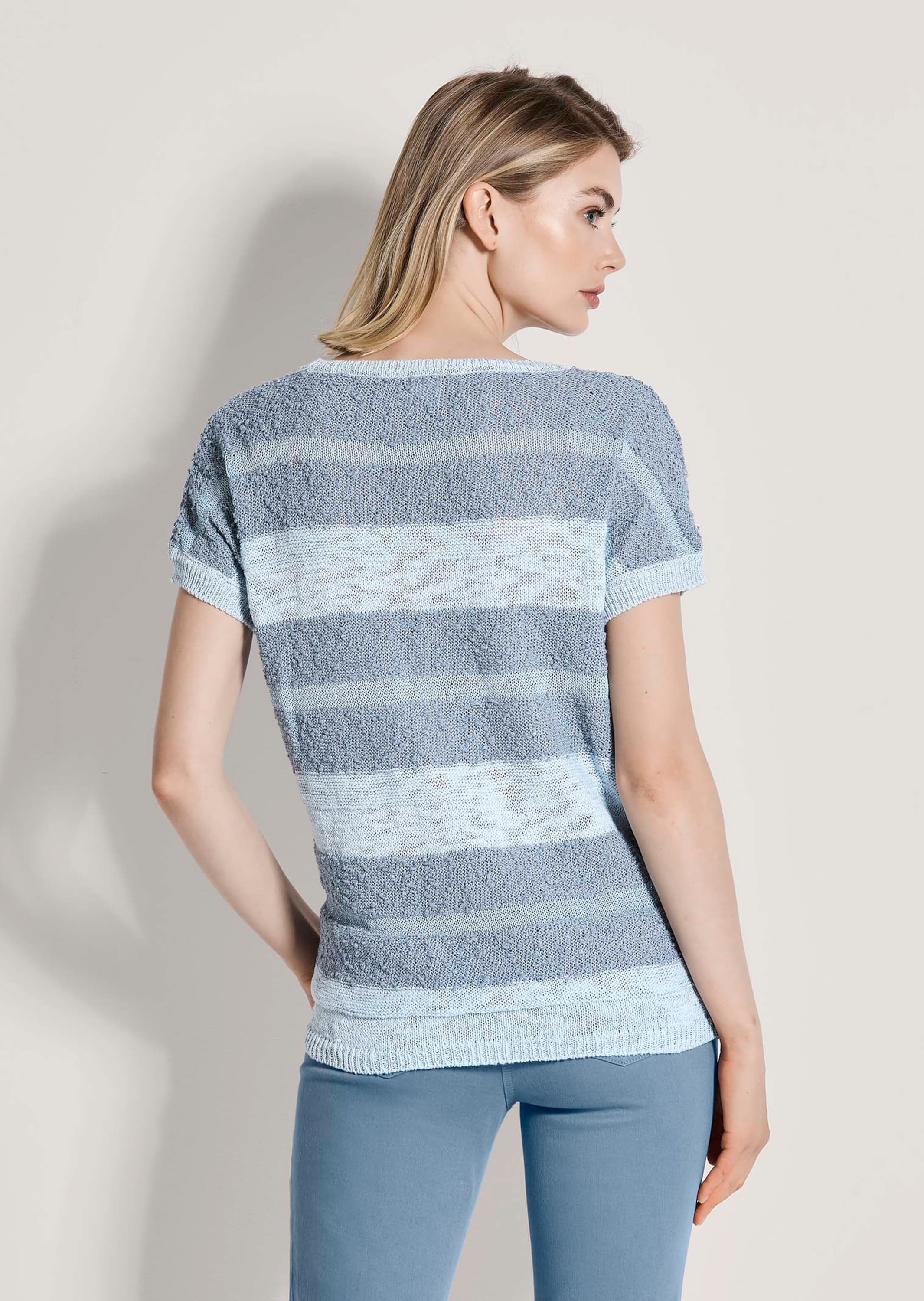 MADELEINE Longpullover »Pullover Kurzarm-Pullover mit Glanz-Effekt«