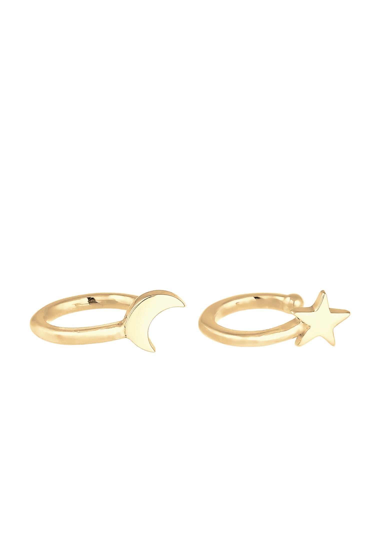 Elli Paar Ohrhaken »Earcuff Klemme Halbmond Stern Astro 925 Silber«