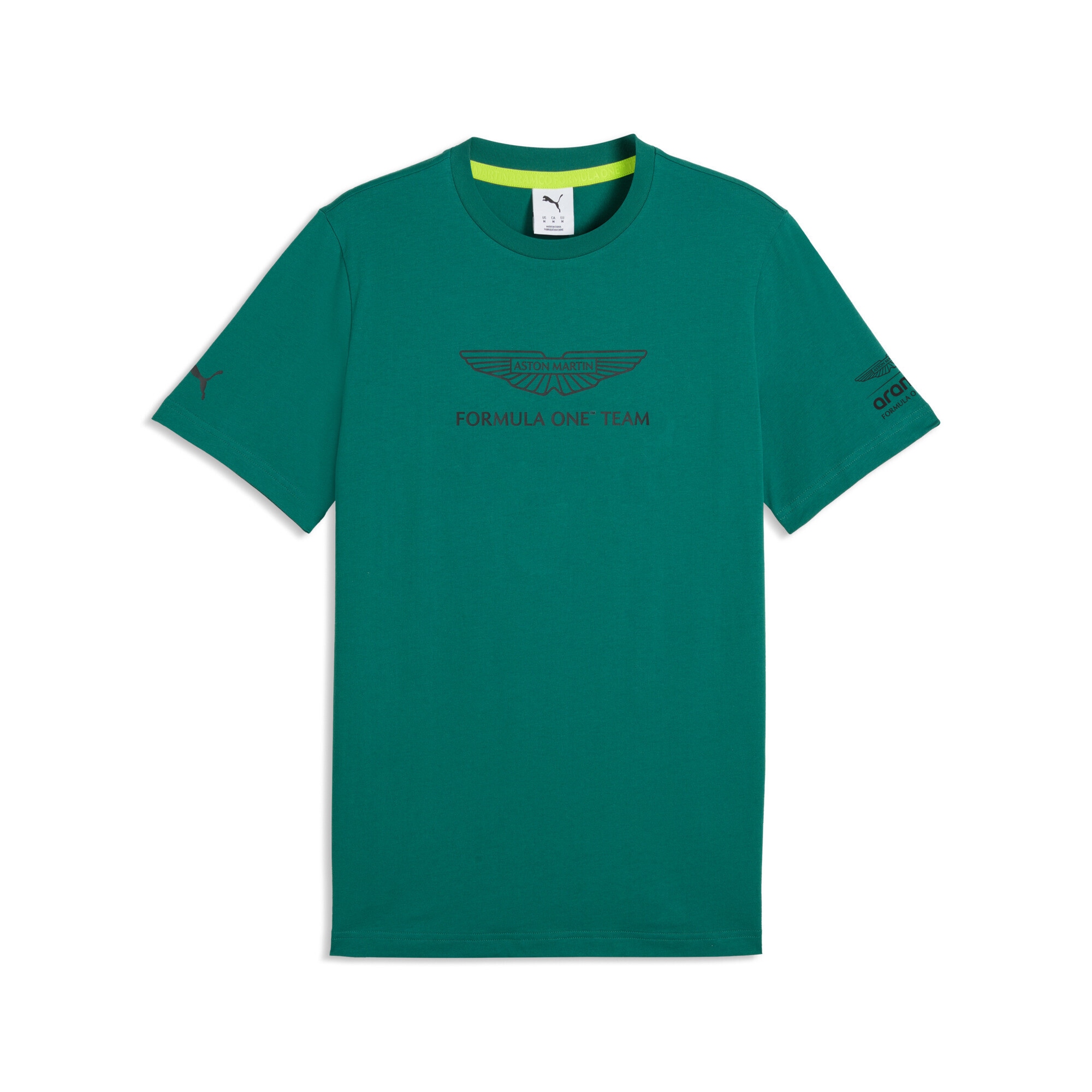 T-Shirt PUMA "PUMA x ASTON MARTIN ARAMCO F1 TEAM Essentials T-Shirt Herren", Damen, Gr. XL, grün lux, Obermaterial: 100% Baumwolle; Rippe: 70% Baumwolle, 30% Polyester, clean, regular fit, Rundhals, Shirts T-Shirt