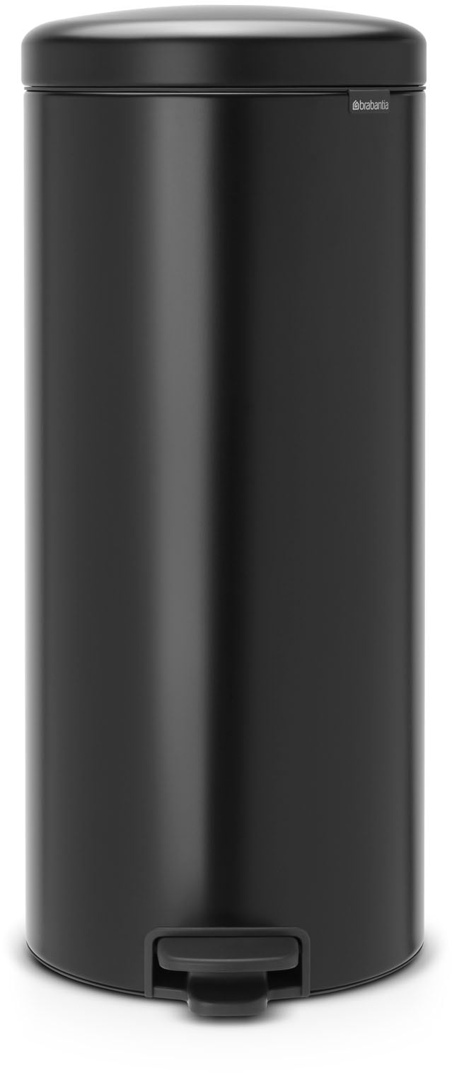 BRABANTIA Mülleimer "NewIcon Treteimer, 30L", B/H/T: 29,3cm x 67,9cm x 38cm, 30 l, schwarz, Küche, Mülleimer, sanft schließender Deckel, mit leichter