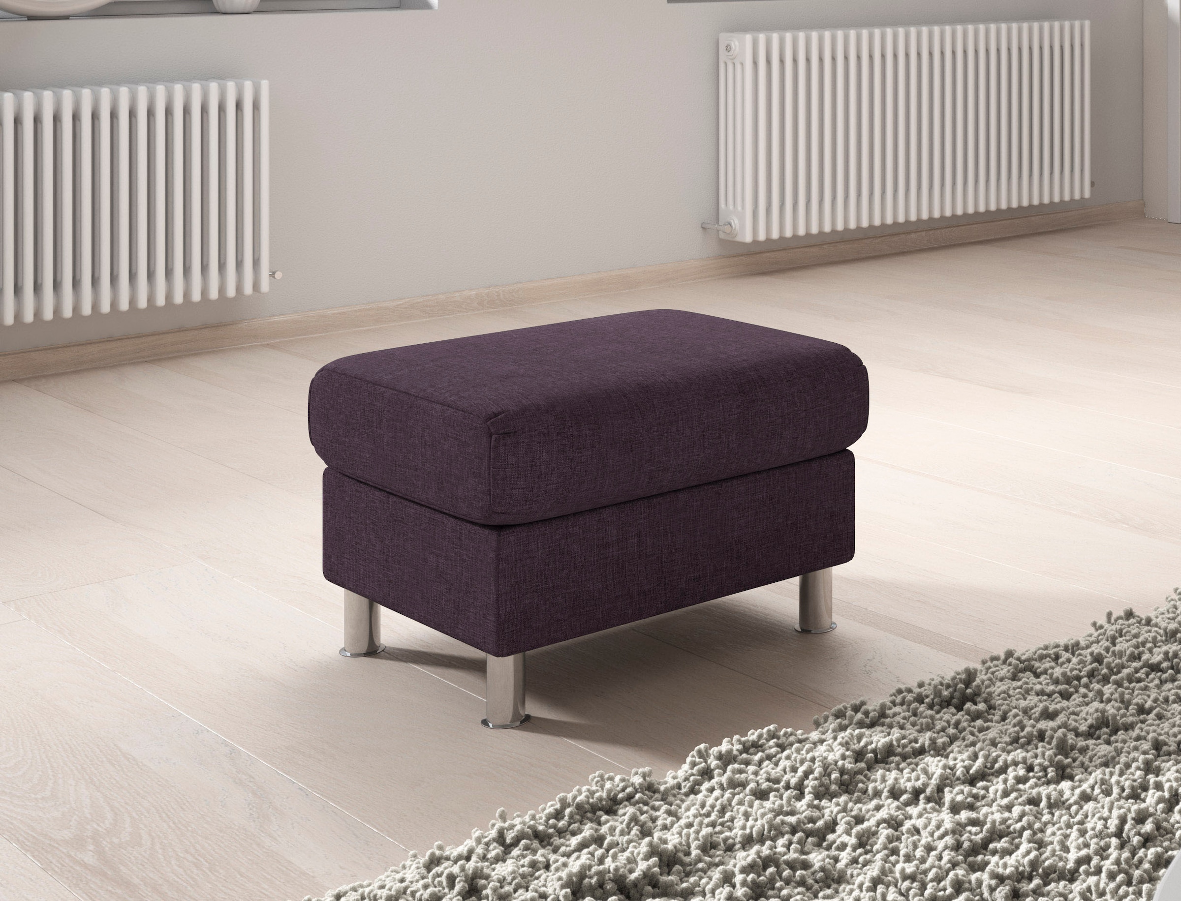 TRENDMANUFAKTUR Hocker »Rondo II zeitlos und bequem« wahlweise mit komfortablem Federkern, frei im Raum stellbar