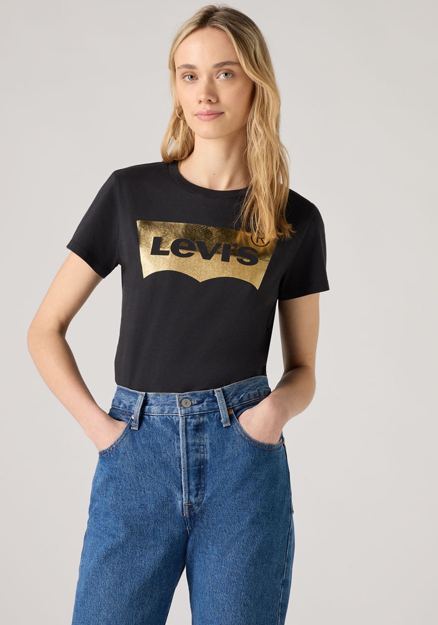 Levis Rundhalsshirt "THE PERFECT TEE" mit Logo im Metallic-Holo Print günstig online kaufen