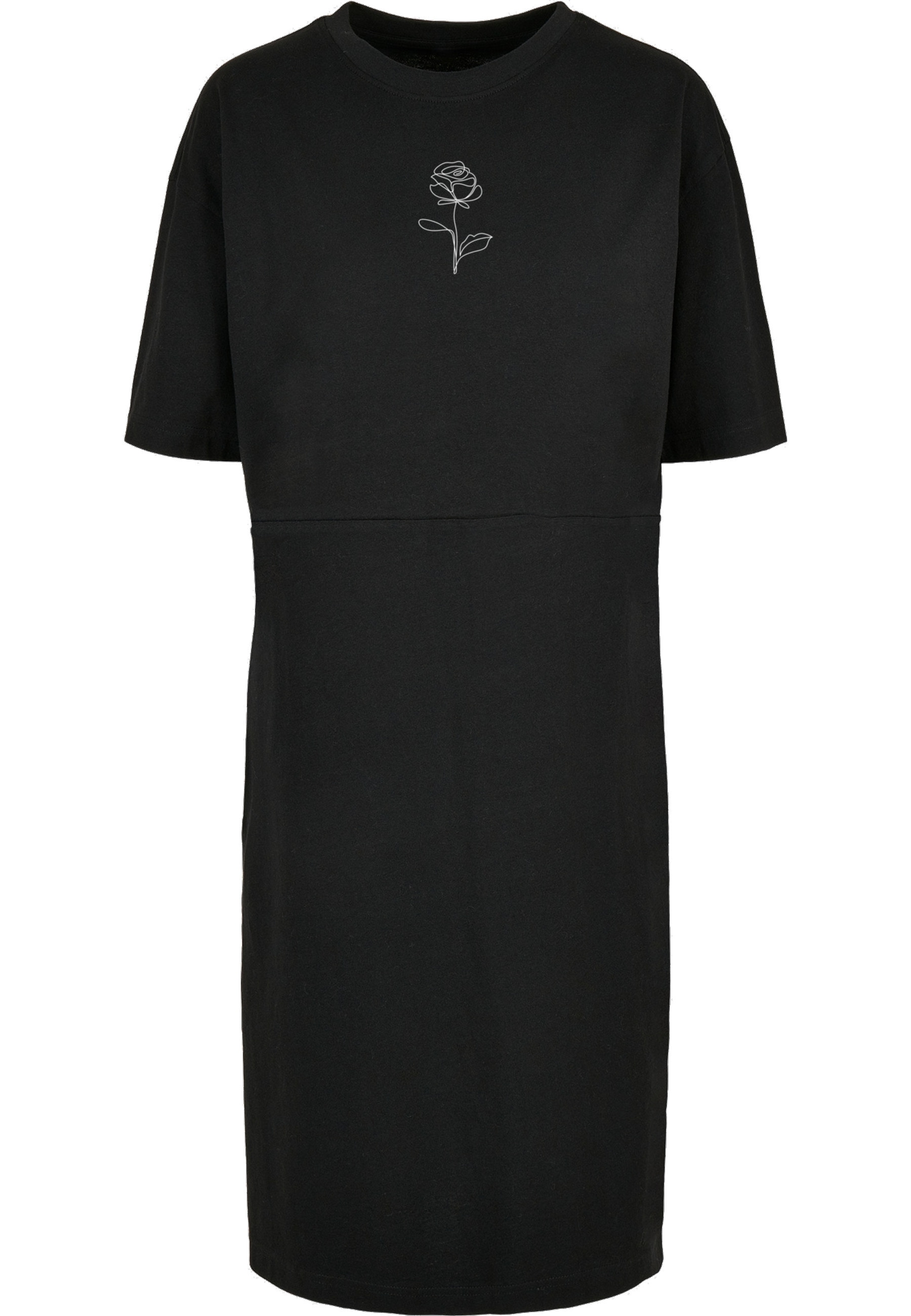 Merchcode Shirtkleid "Merchcode Damen Ladies Rose Oversized Slit Tee Dress" 1 Stk. tlg.