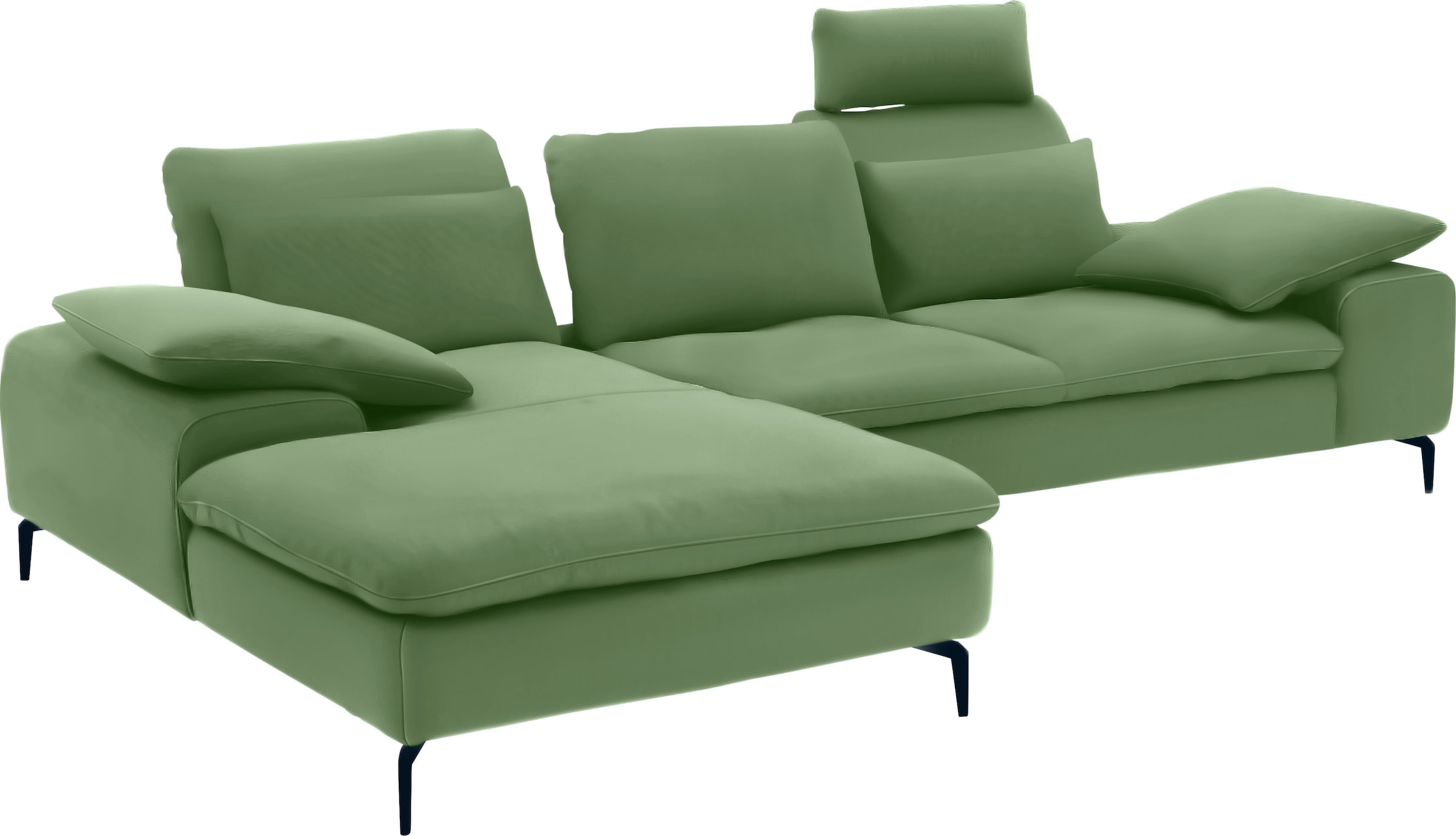 Ecksofa »valentinoo«, (Set), inklusive Hocker, mit Sitztiefenverstellung, Breite 299 cm