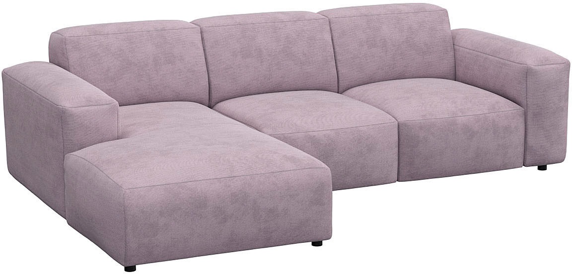 FLEXLUX Ecksofa »Lucera Chaislongue rechts oder links, L-Form, bequem«, modern & anschmiegsam, Kaltschaum, Stahl-Wellenunterfederung