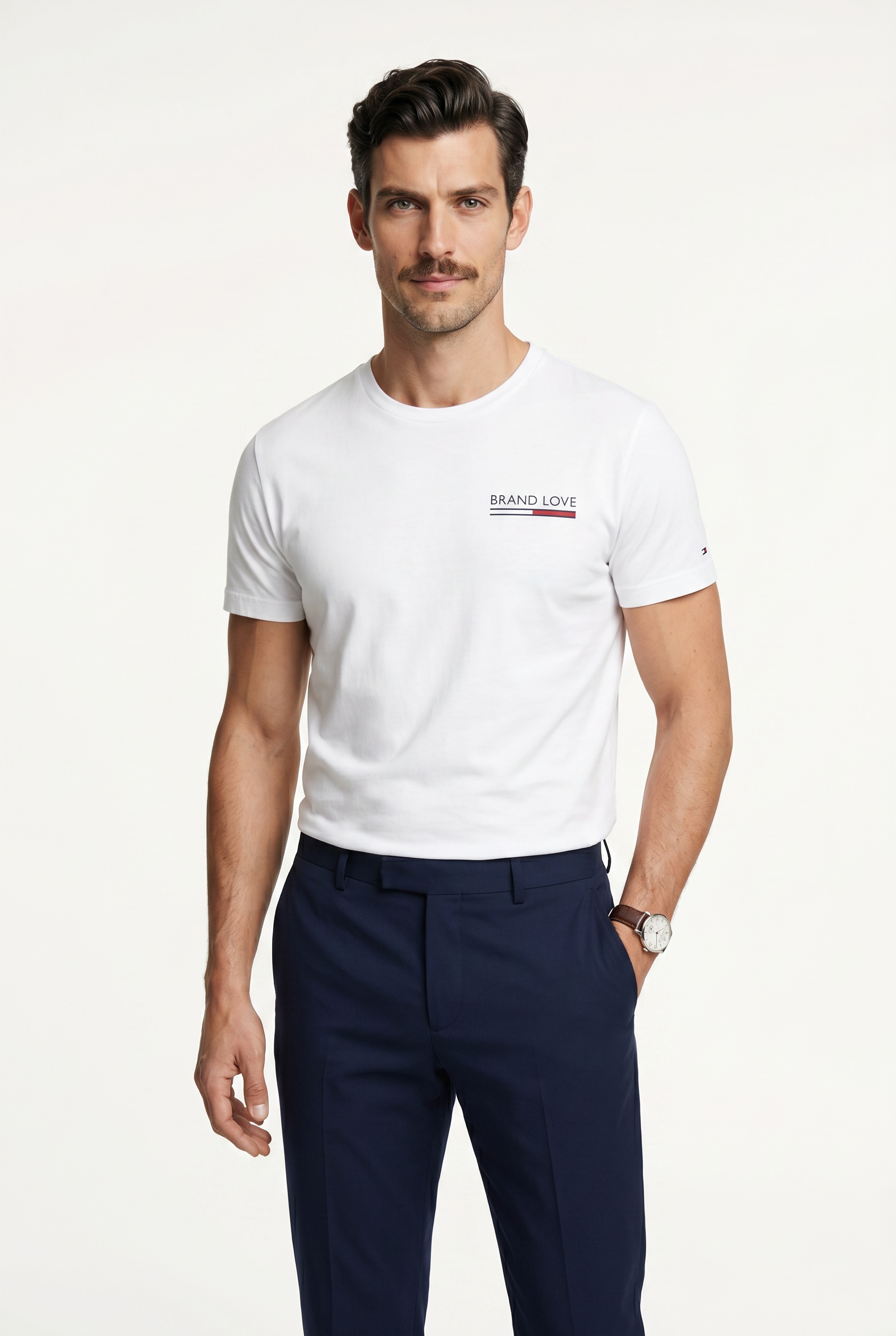 Tommy Hilfiger T-Shirt "BRAND LOVE LEFT CHEST RWB TEE" regular fit, Rundhals