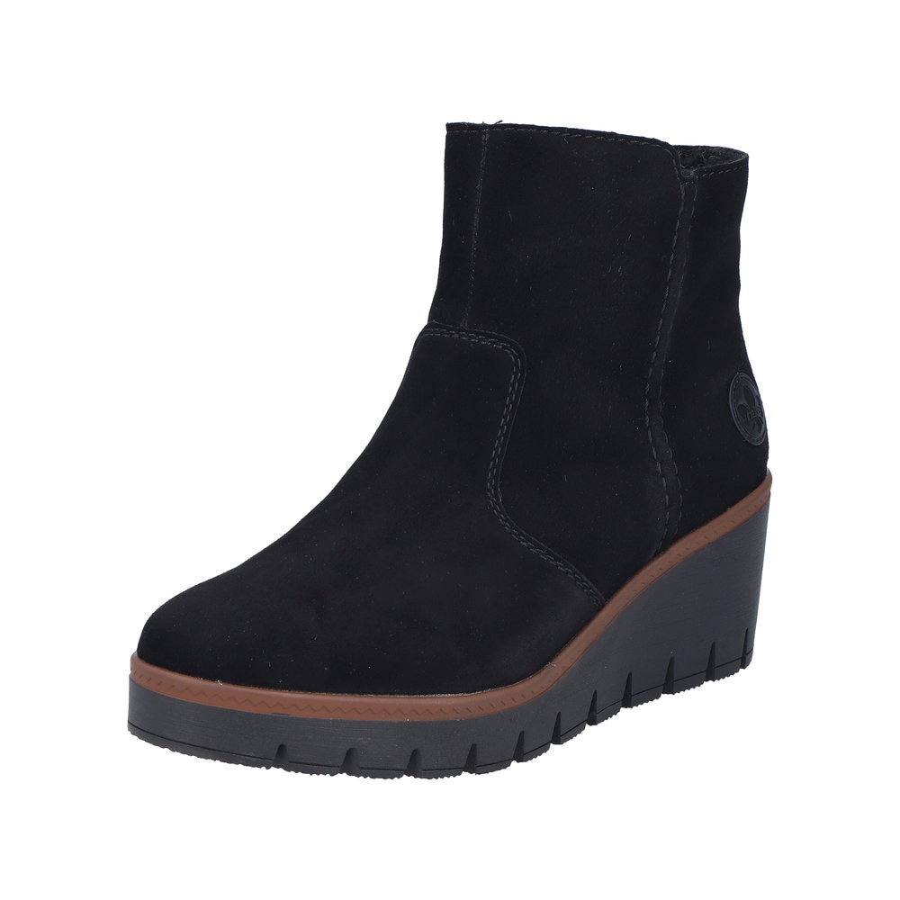 Rieker Winterstiefelette, Keilboots, Basic-Stiefelette mit Innenreißverschluss, schmale Form