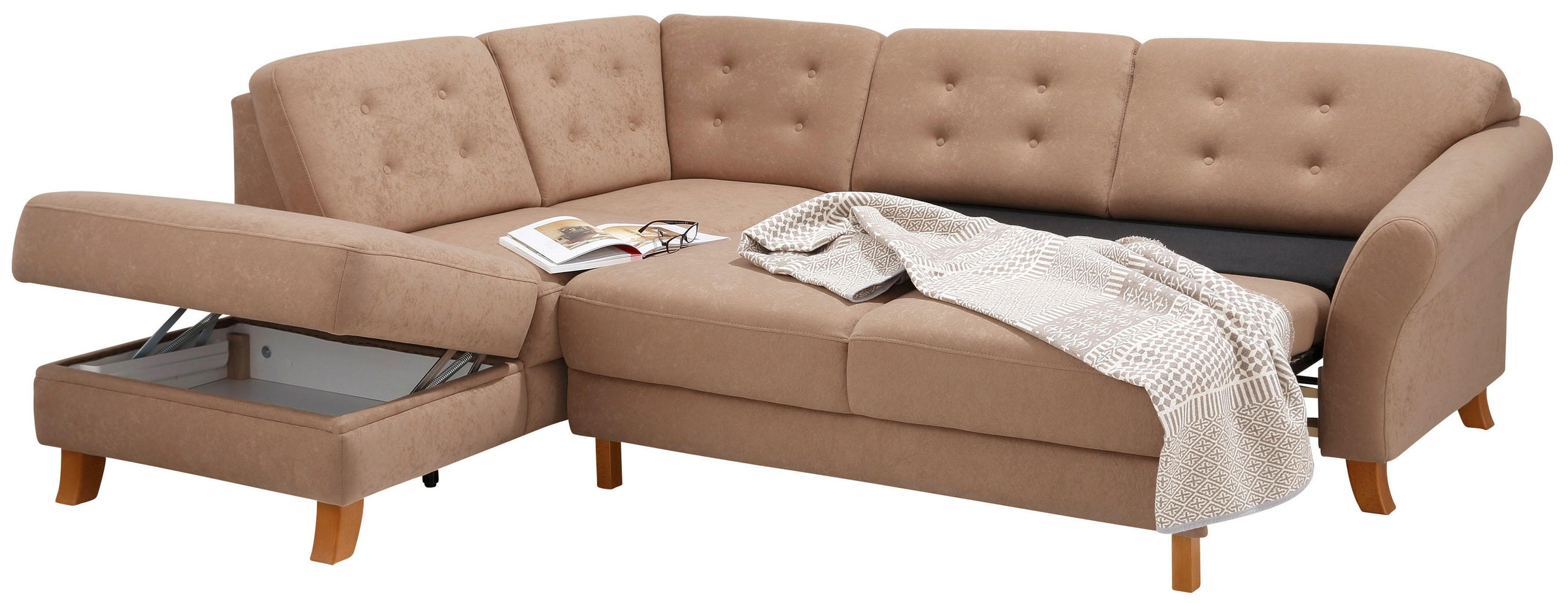 Home affaire Ecksofa »Trondheim L-Form«, mit Federkern