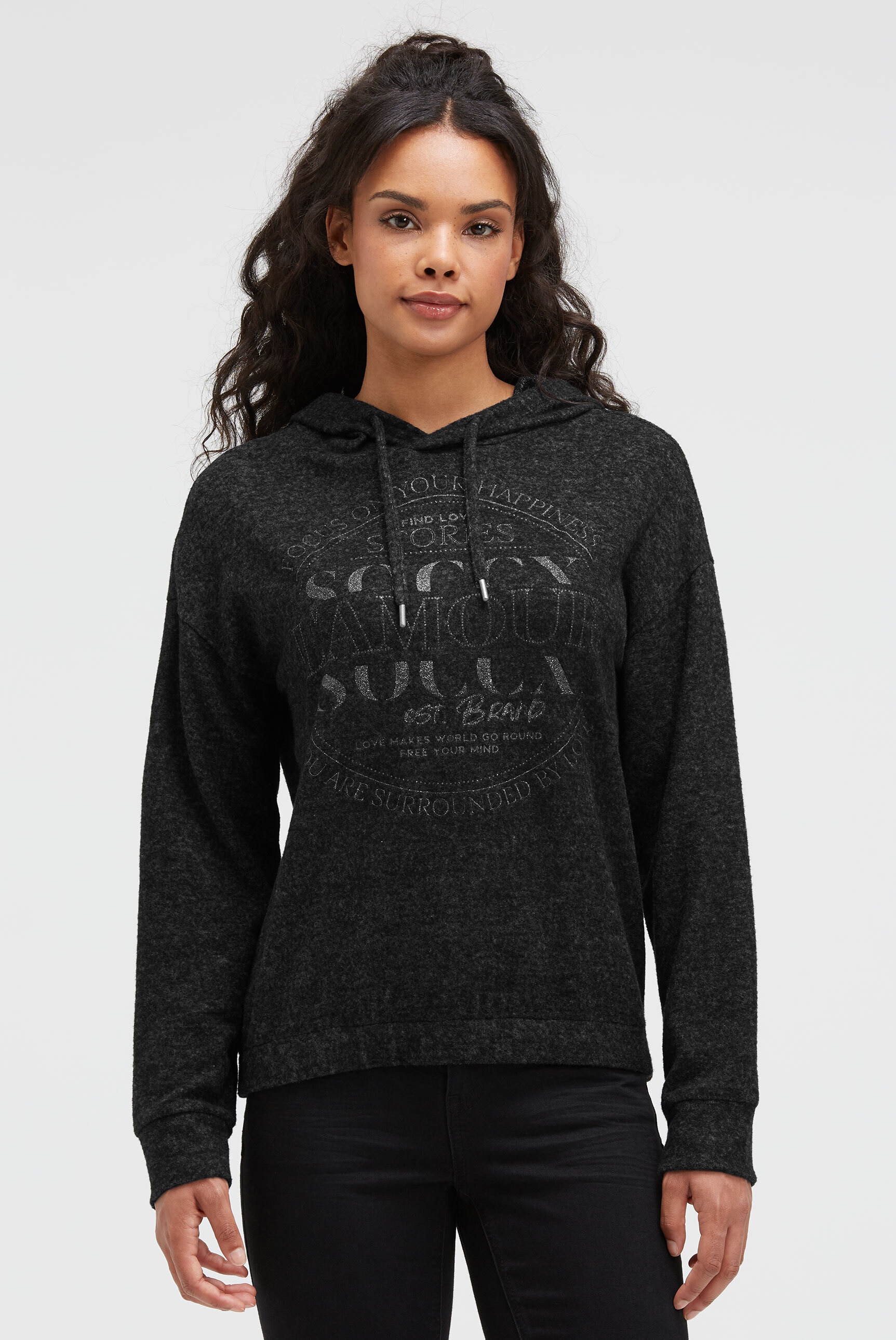 SOCCX Kapuzenpullover mit elastischem Saum günstig online kaufen