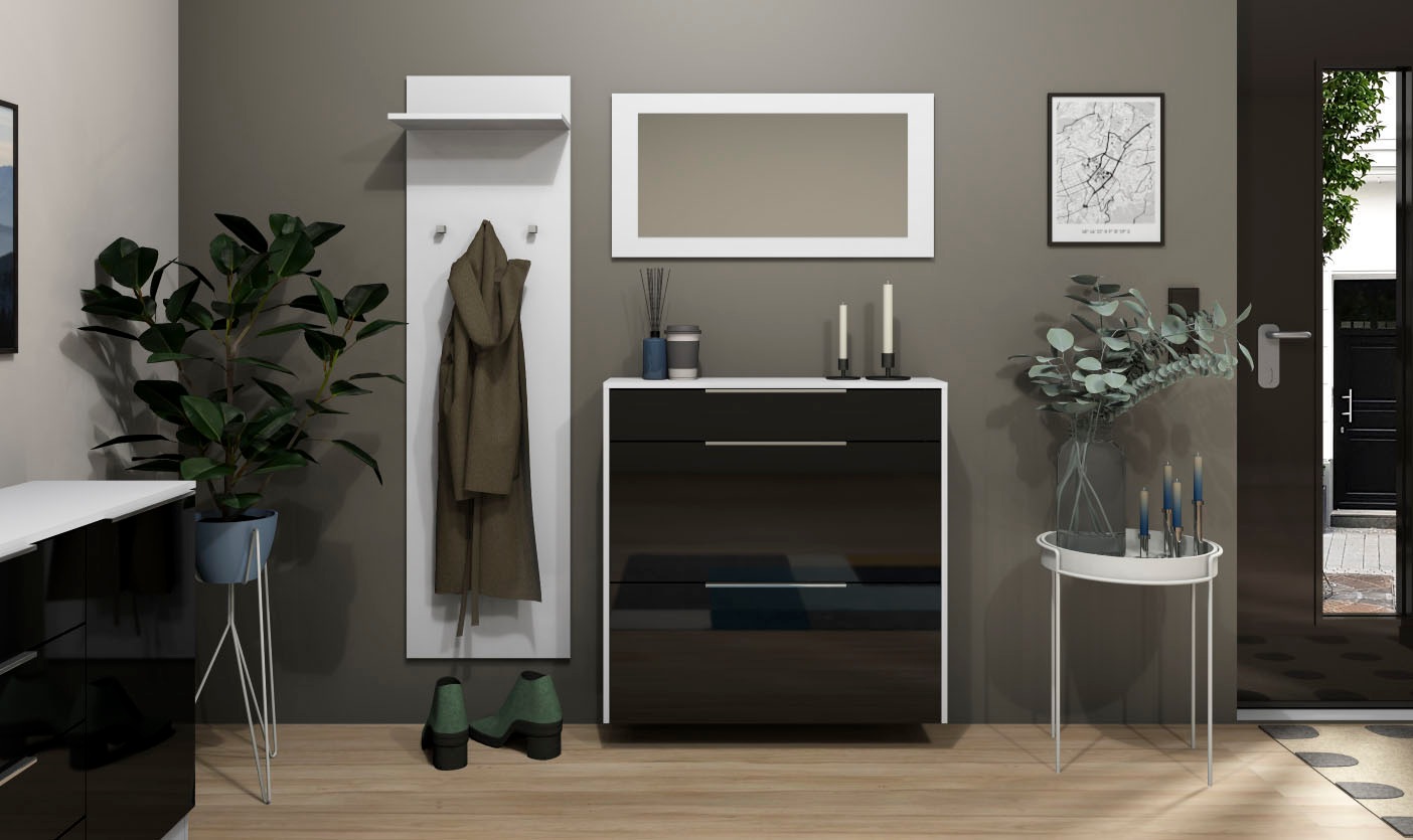borchardt Möbel Garderoben-Set "Oliva, Hängeschuhschrank, Spiegel, Garderob günstig online kaufen