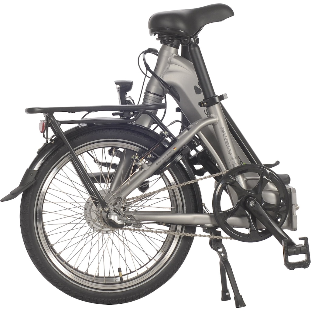 SAXONETTE E-Bike »Compact Comfort Plus«, 3 Gang, Frontmotor 250 W, (mit Akku-Ladegerät), E-Bike Klapprad, faltbar