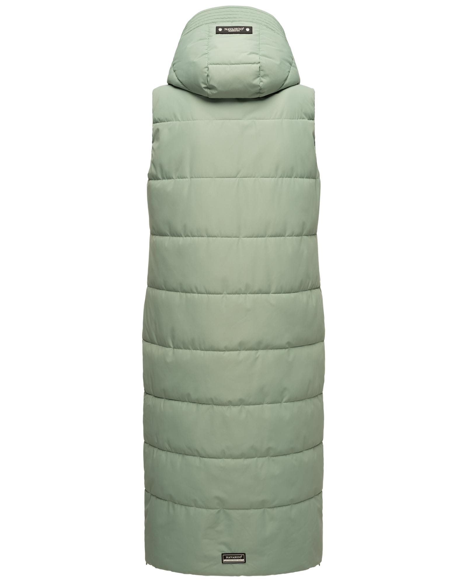 Navahoo Steppweste »Brezelchen«, Warme, lange Damen Outdoor-Weste mit Kapuze