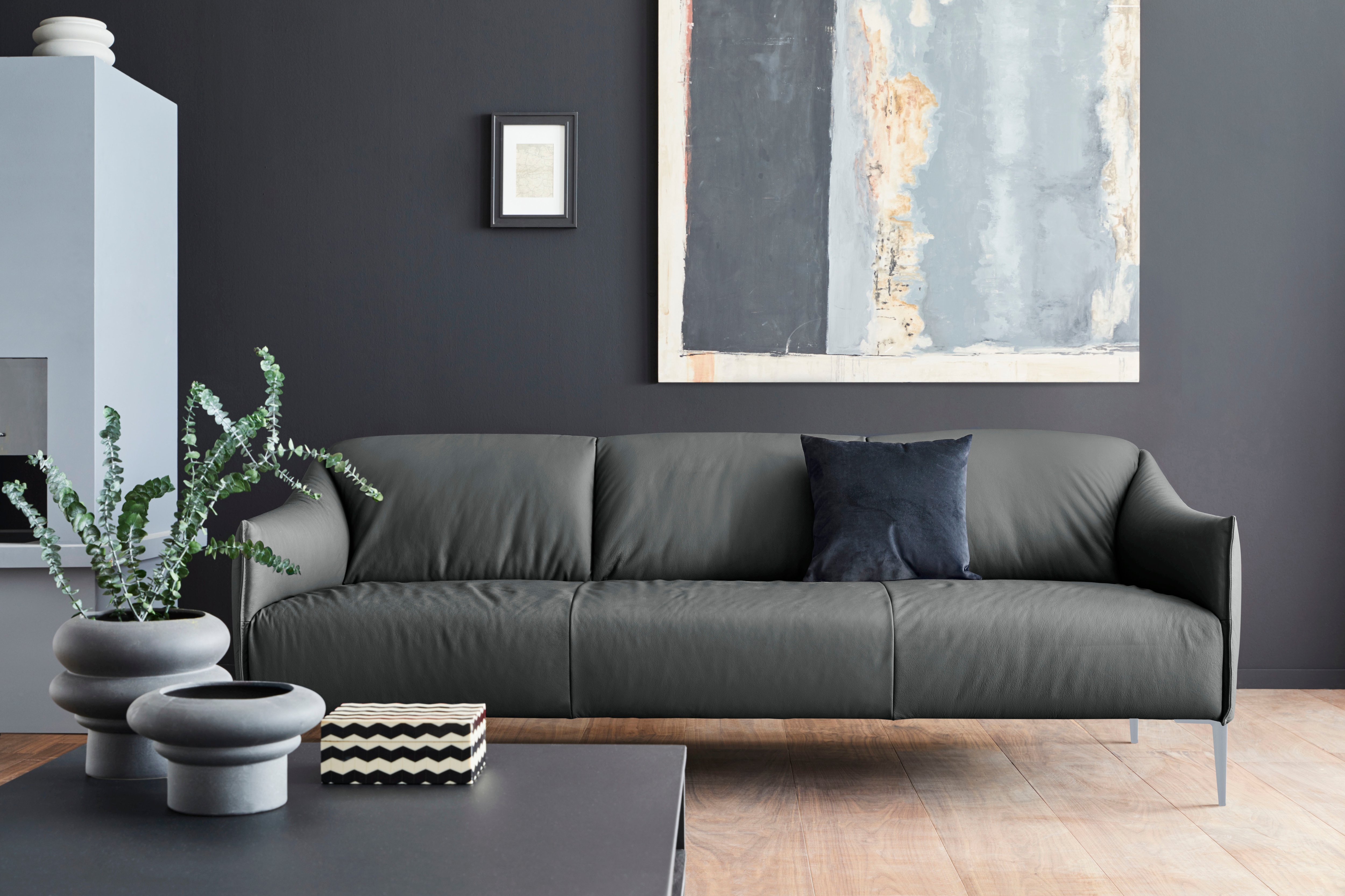 W.SCHILLIG 3-Sitzer "sally Design-Sofa, Loungesofa, bequem, schmale Armlehnen, Breite 224cm" mit Metallfüßen in Silber matt, Breite 224 cm