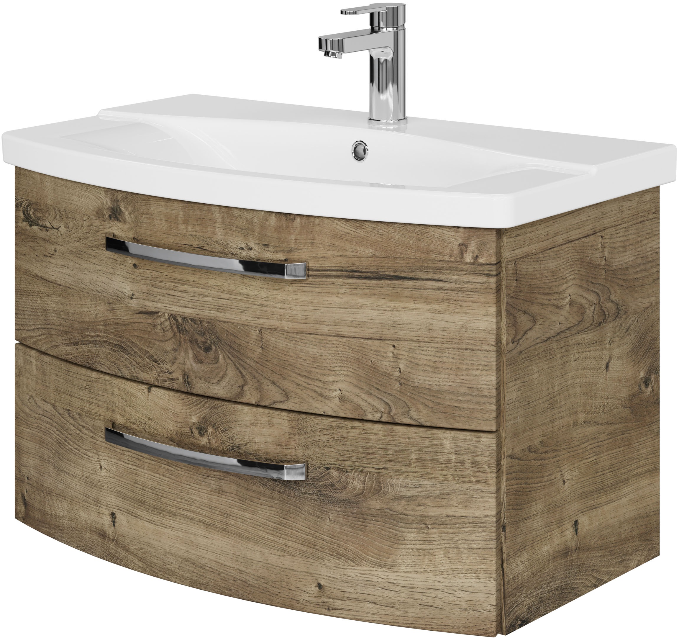 Saphir Badmöbel-Set »Serie 4010 4-teilig Keramik-Waschtisch mit LED-Spiegelschrank«, (Set), Badezimmer Set mit Unterschrank, Midischrank, inkl. Türdämpfer