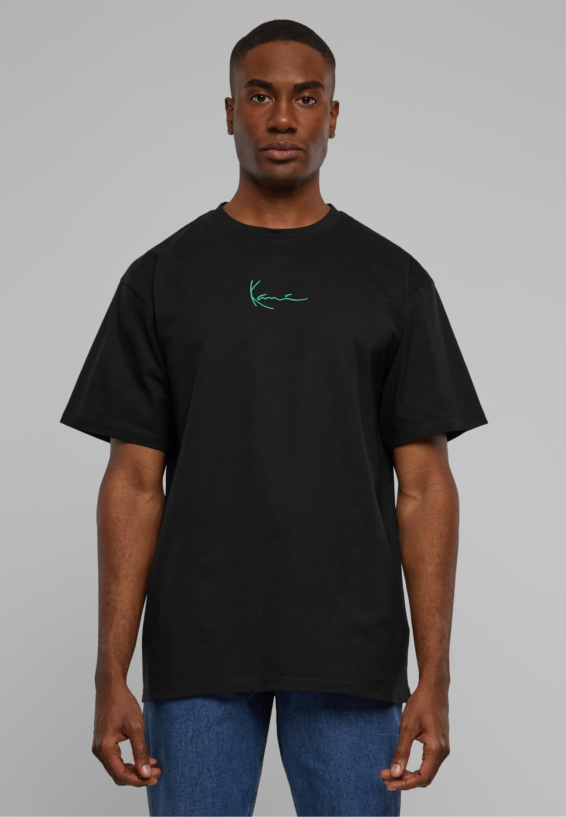 Karl Kani Kurzarmshirt »Karl Kani Herren Small Signature Green Logo Tee black«, (1 tlg.)