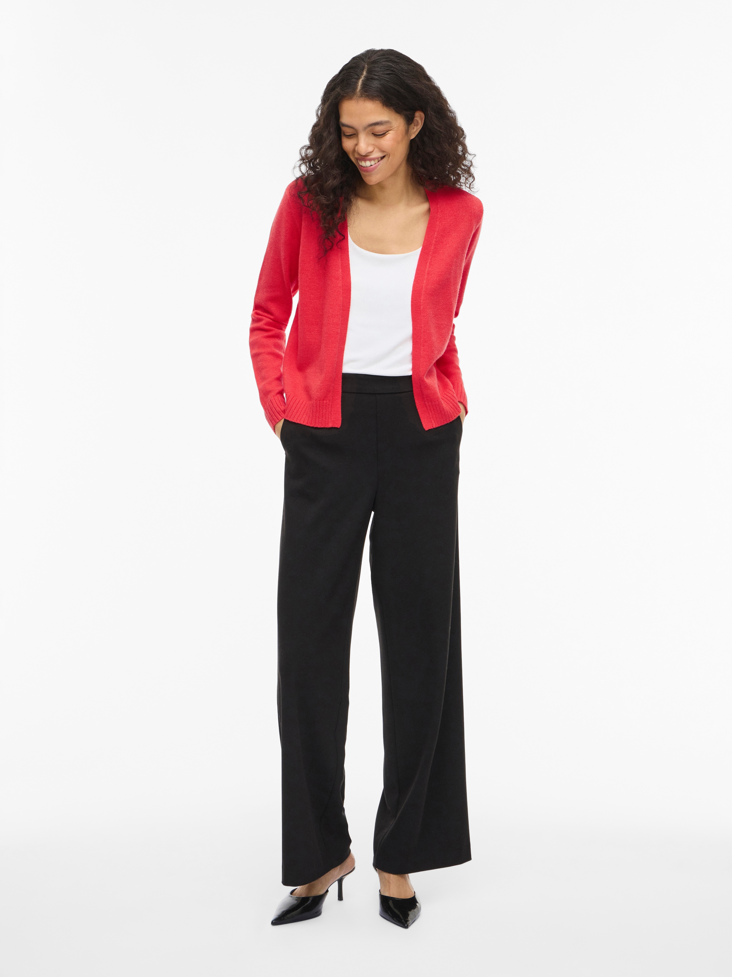 Vila Cardigan »VIRIL SHORT L/S KNIT CARDIGAN-NOOS« Materialmix, regular fit