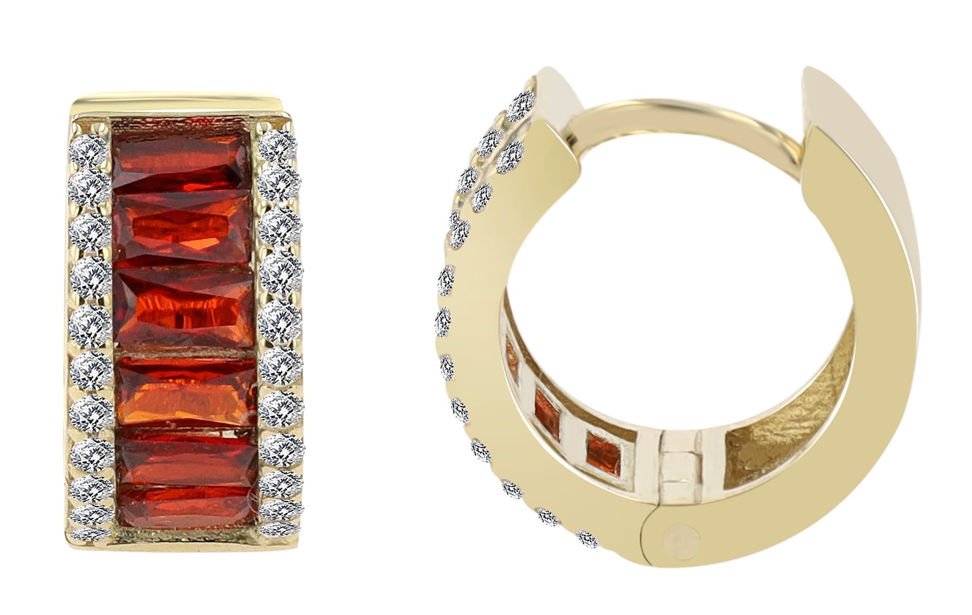 Klappcreolen ADELIA´S "Damen Ohrringe – Klappcreole aus 333 Gold mit Zirkonia", Damen, Gr. Damen, gold, Ohrringe Klappcreolen, Zum Verschenken – passend für viele Anlässe 2