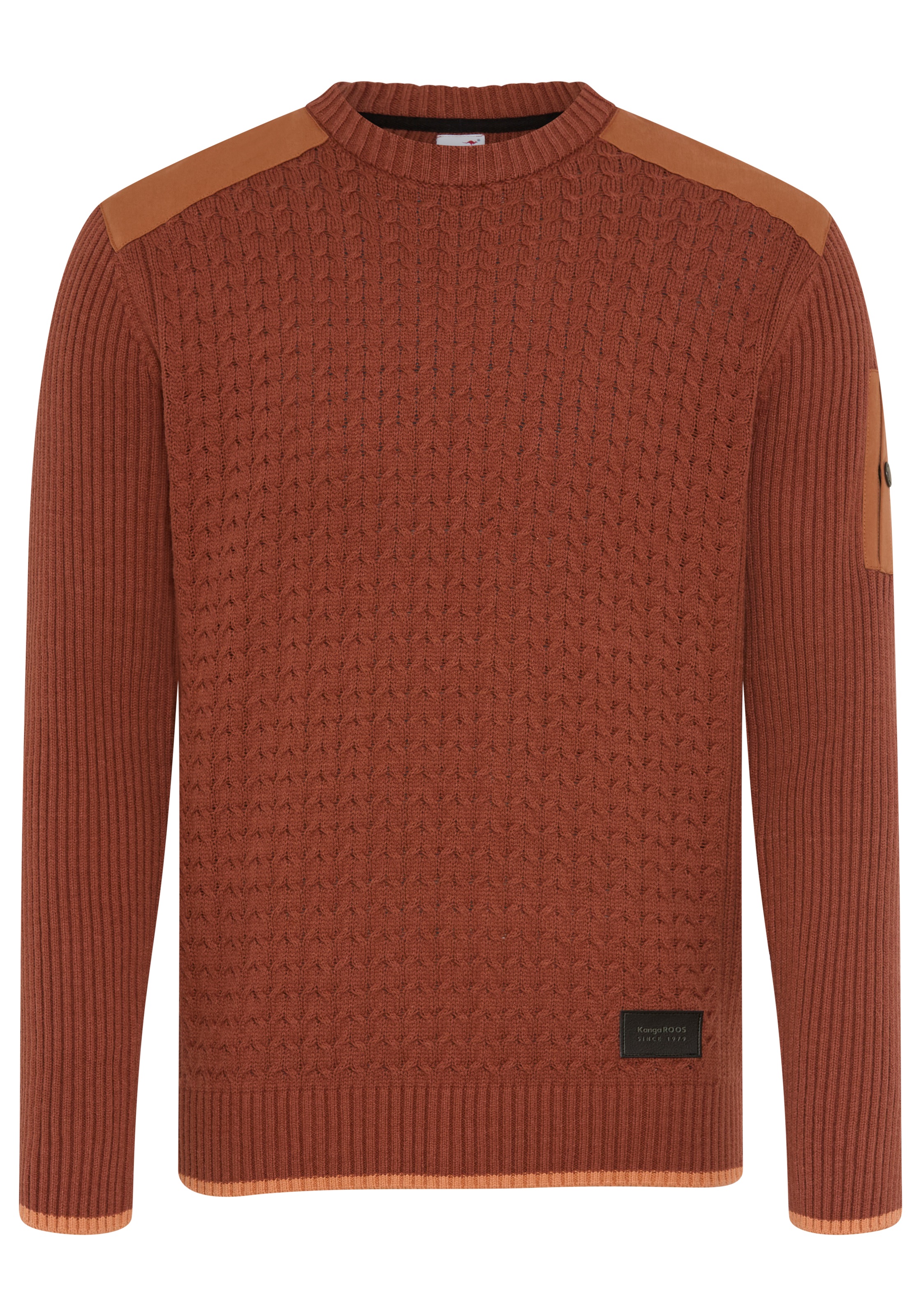 KangaROOS Strickpullover mit Rundhalsausschnitt, in normaler Länge, Regular Fit