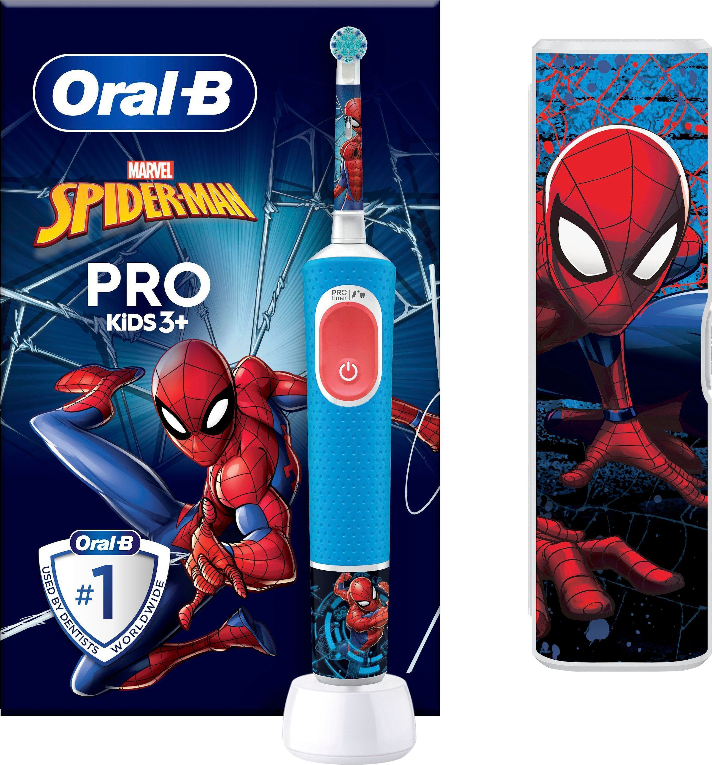 Elektrische Zahnbürste »Pro Kids Spiderman«, 1 St. Aufsteckbürsten, für Kinder ab 3...