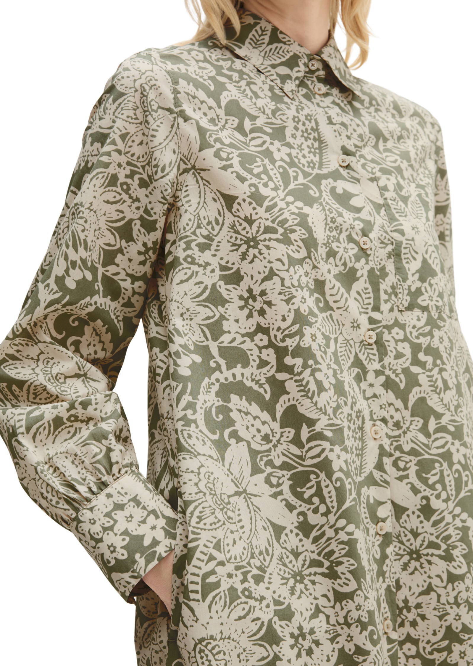 Marc O'Polo Hemdblusenkleid »aus Papertouch-Popeline mit Allover-Print«