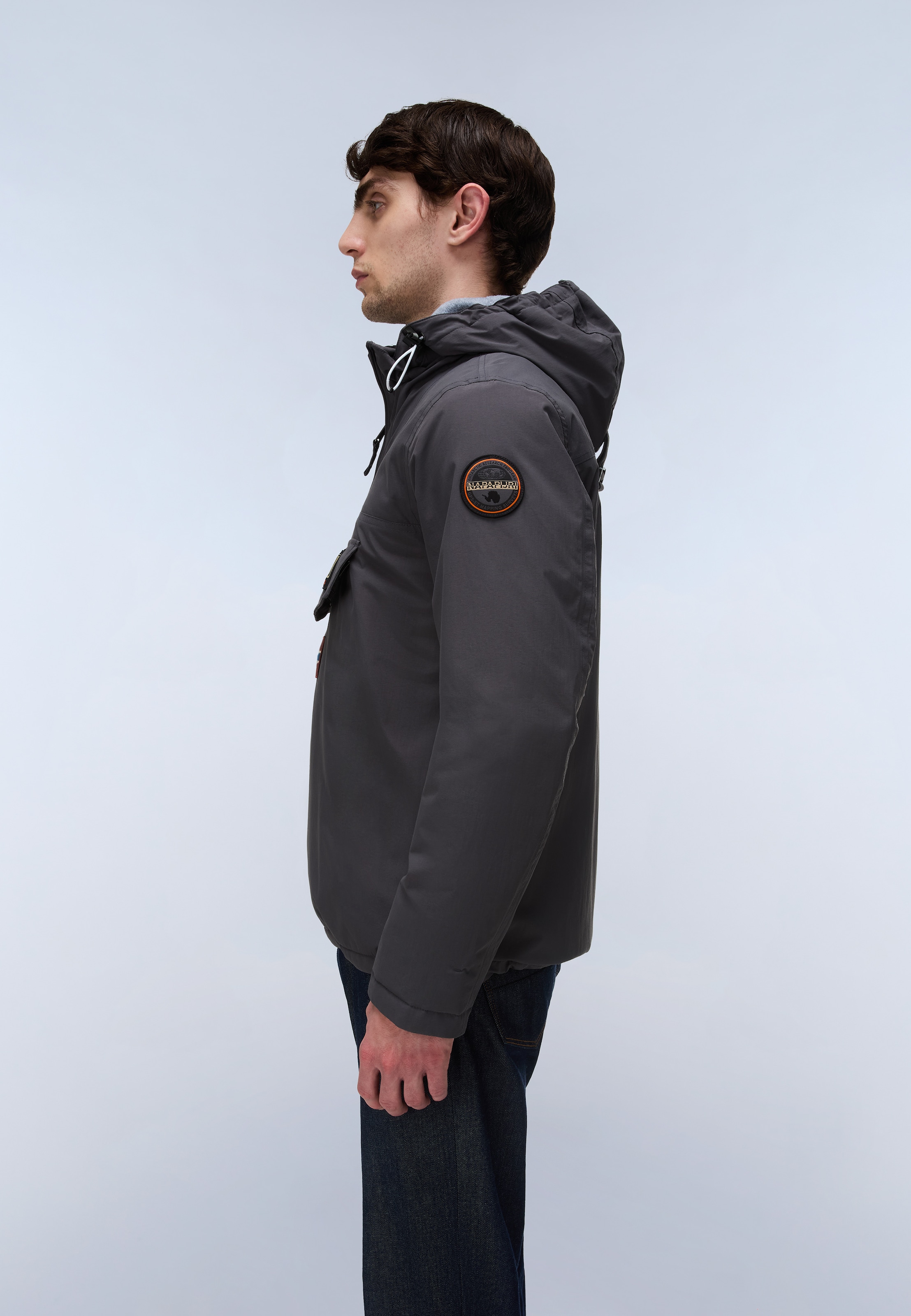 Napapijri Anorak »RAINFOREST WINTER 3 DARK GREY SOLID« mit unifarbenem Design, sportliche Silhouette