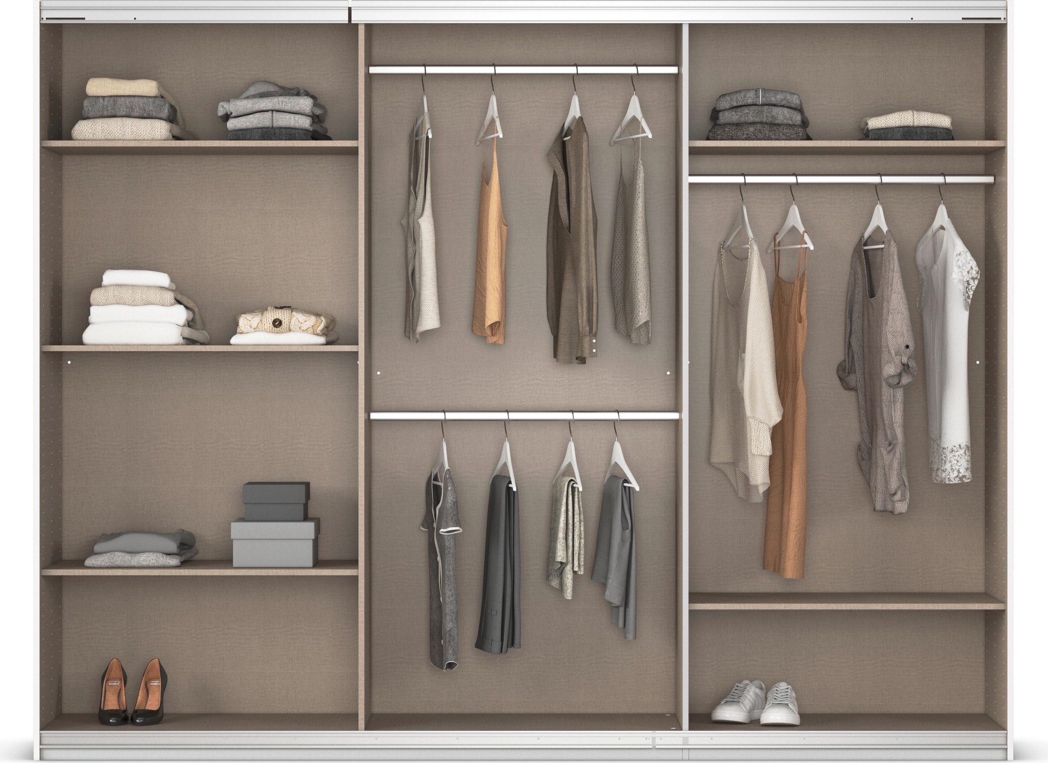 Thumbnail - rauch Schwebetürenschrank "Kleiderschrank Kleiderschränke Schrank Garderobe AGORDO mit Glasfront", durchdachte Innenauss...