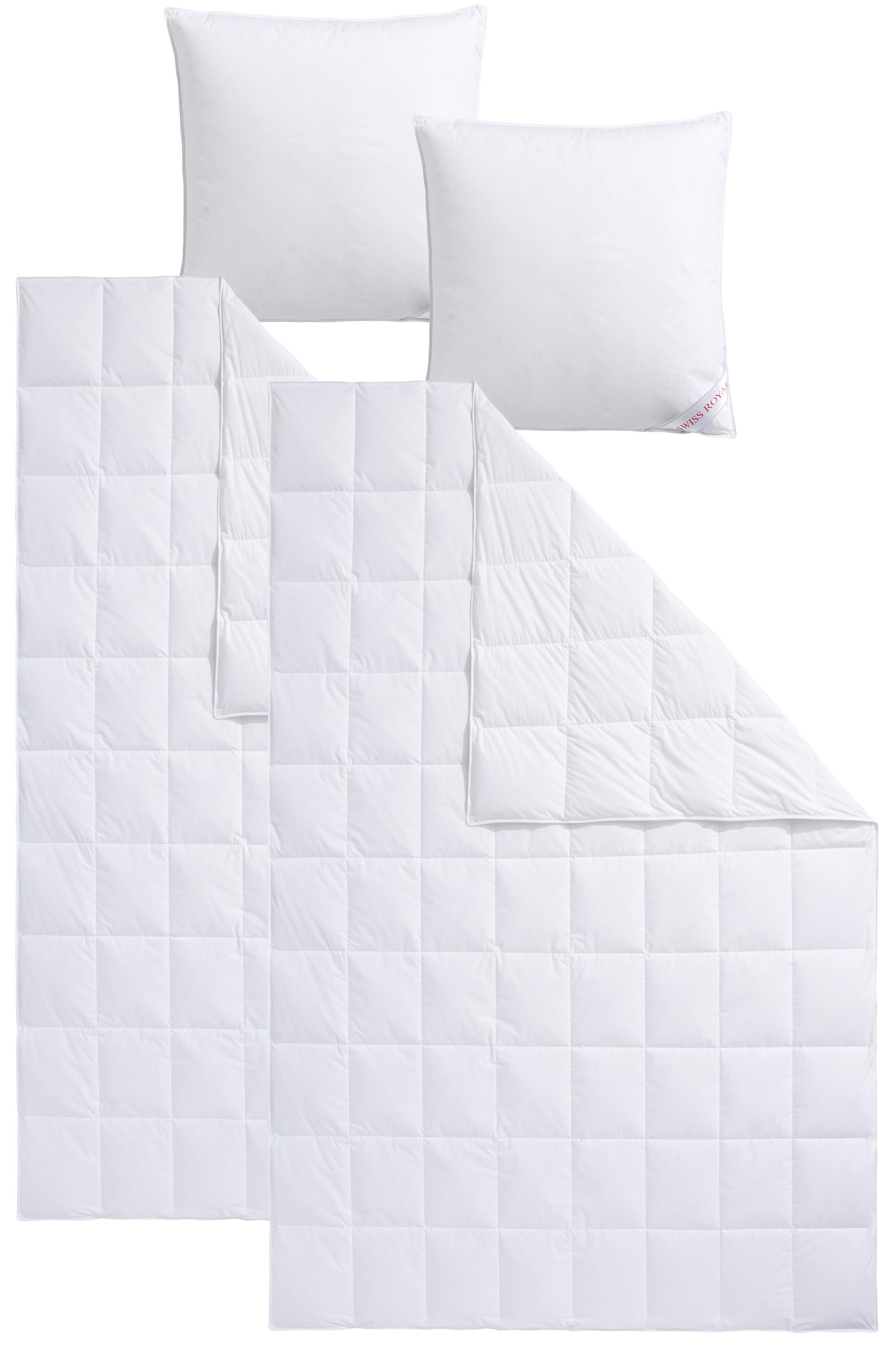 Haeussling Daunenbettdecke + Kopfkissen "Swiss Royal" Bettdecken-Set mit Kopfkissen, 135x200 oder 155x220 cm, Sommer, Winter