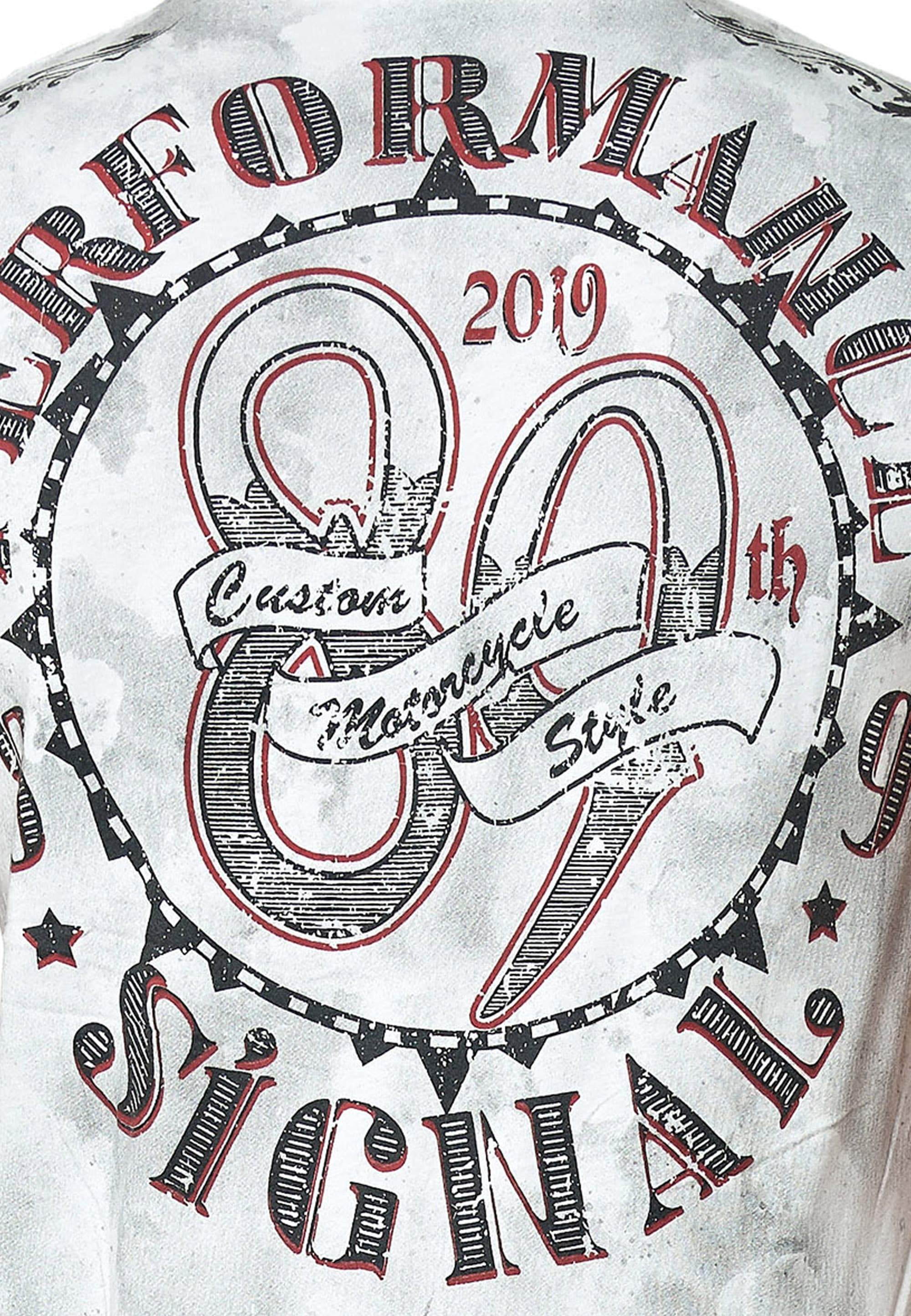 Rusty Neal T-Shirt mit stylischem Totenkopf-Print