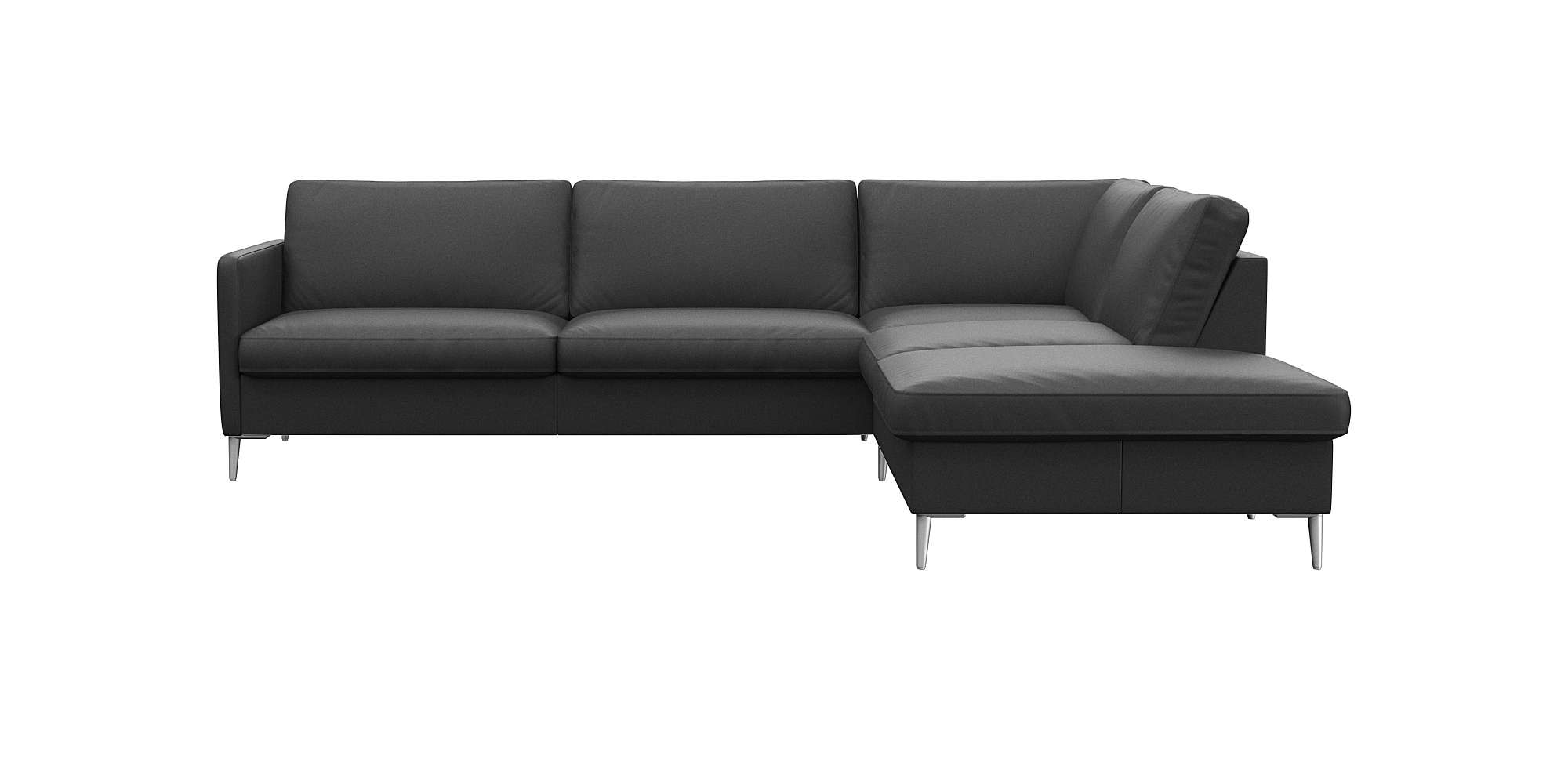 FLEXLUX Ecksofa "Fiore, L-Form, bequem und komfortabel durch hochwertigem Sitzaufbau" schmale Armlehnen, Kaltschaum, Füße Alu