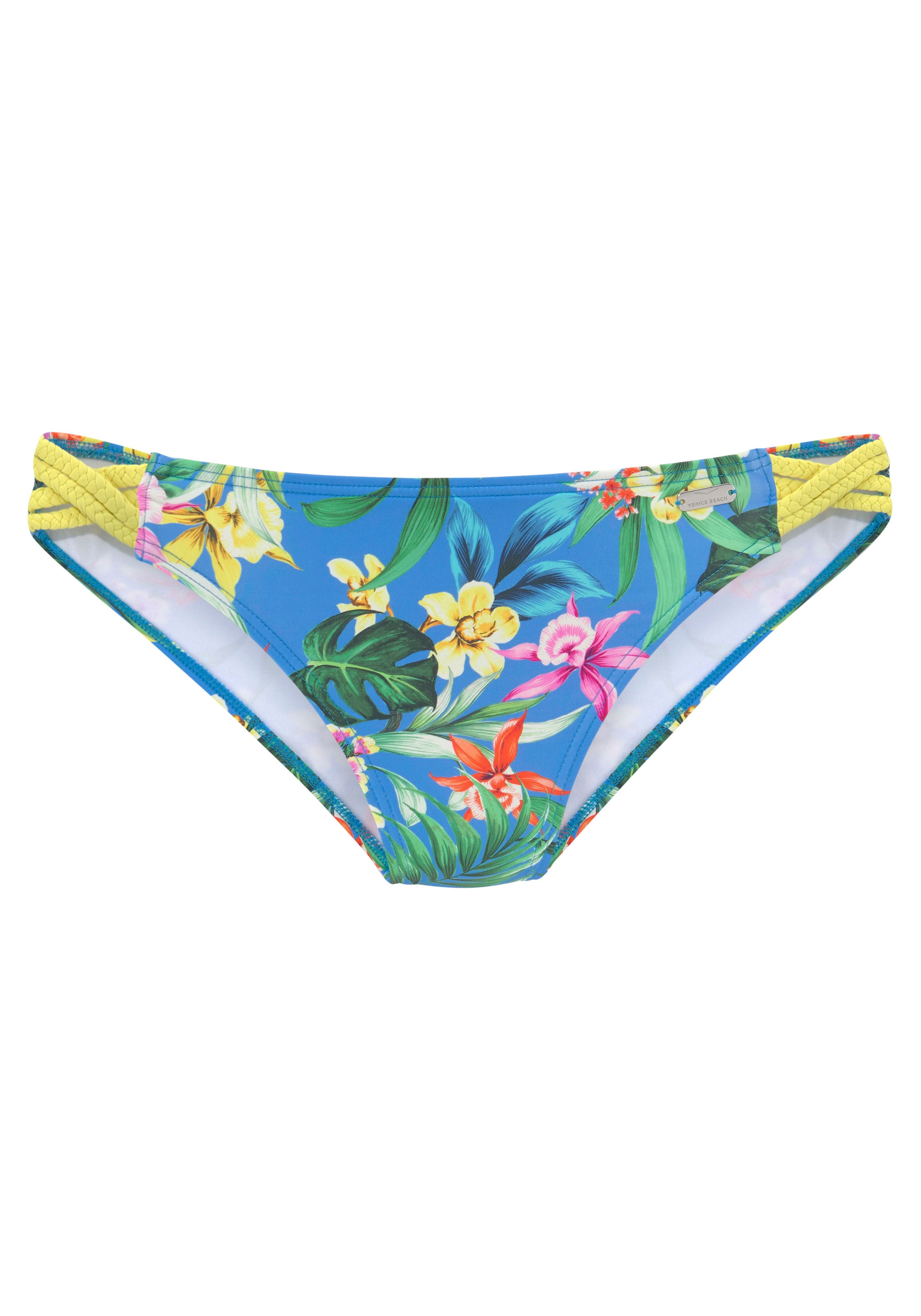 Venice Beach Bikini-Hose "Hanni" mit tropischem Print und gelben Details günstig online kaufen