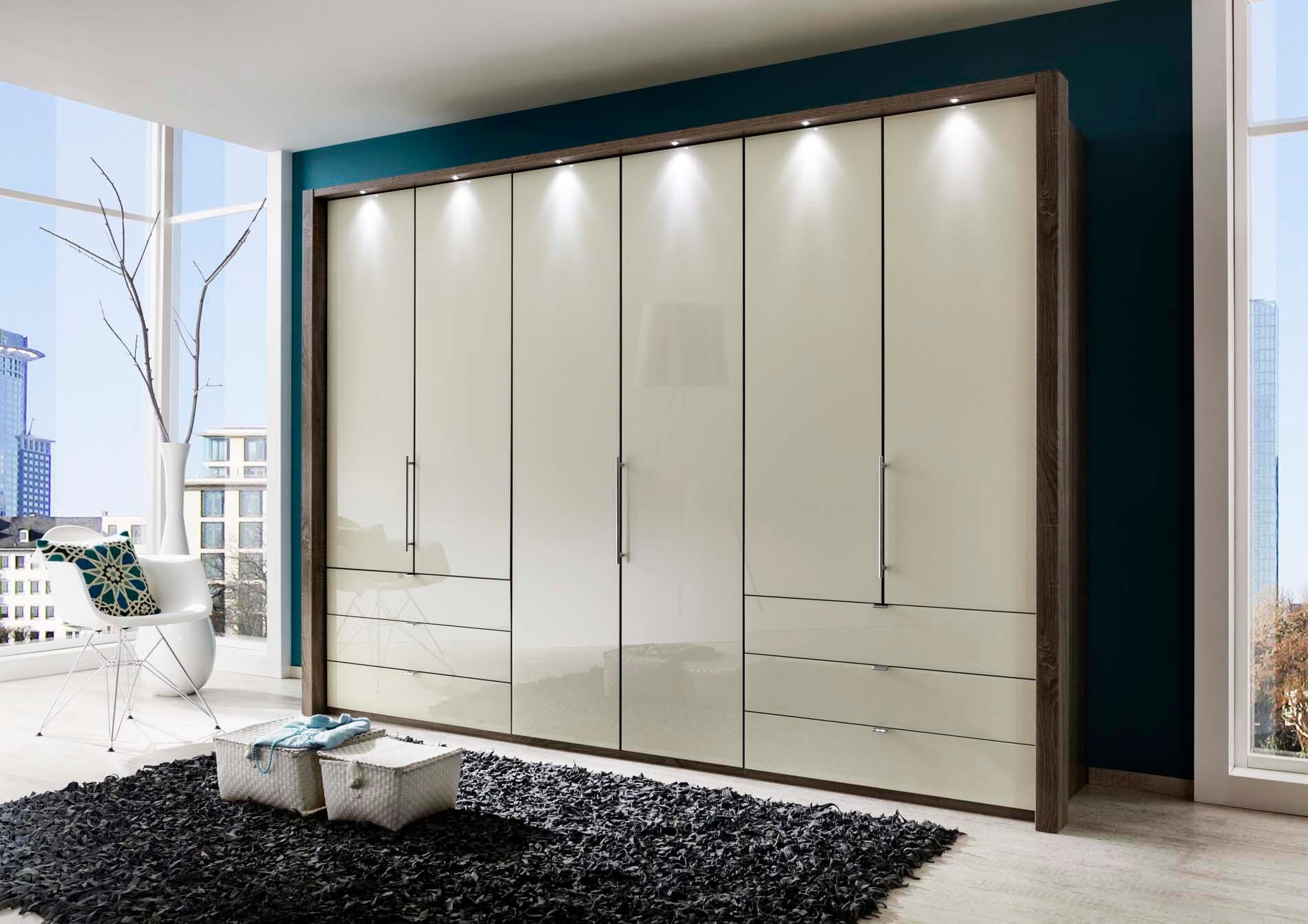WIEMANN Falttürenschrank »Loft, in stilvoller Optik, Made in Germany«, widerstandsfähige Glasfronten, geräuscharme Türen, mit Panoramaöffnung