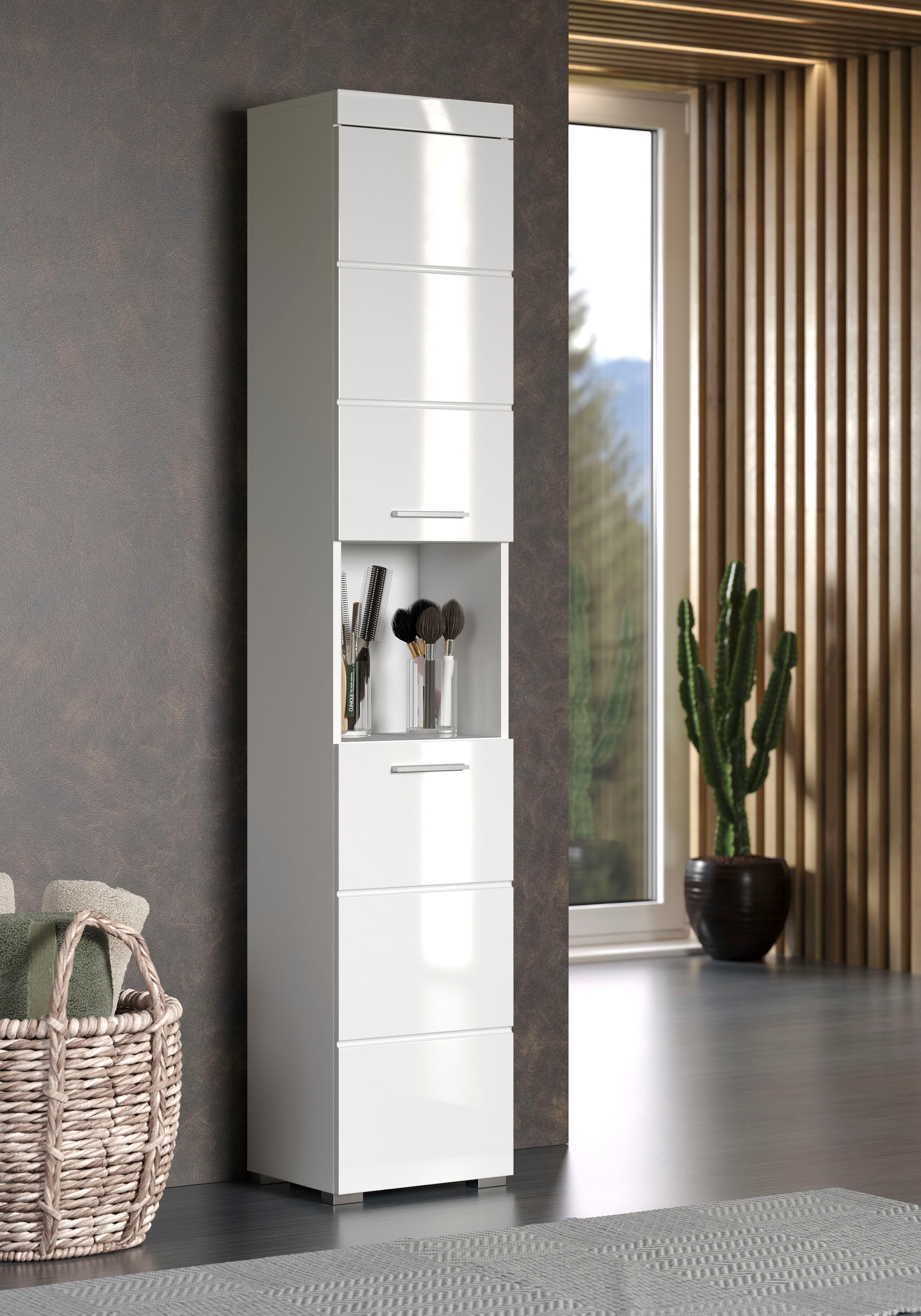 offenen Badezimmerschrank Hochschrank Fach BAUR 190 1 Höhe 2 cm, Türen mit | und INOSIGN »Avena«,